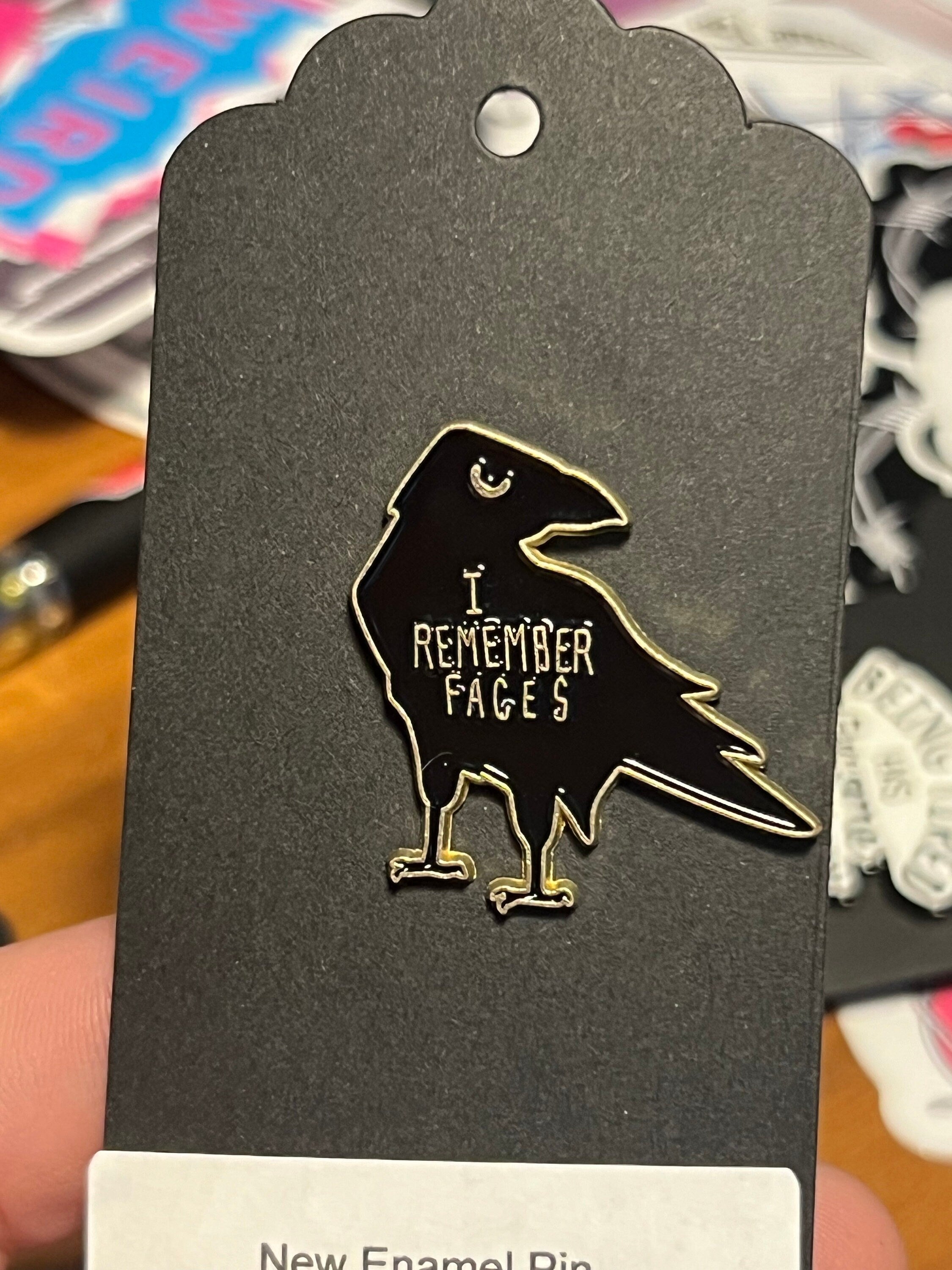 gothic crow pins and badges goth dark humor pins funny animal pins goth accessories punk enamel pins and pinback buttons black bird