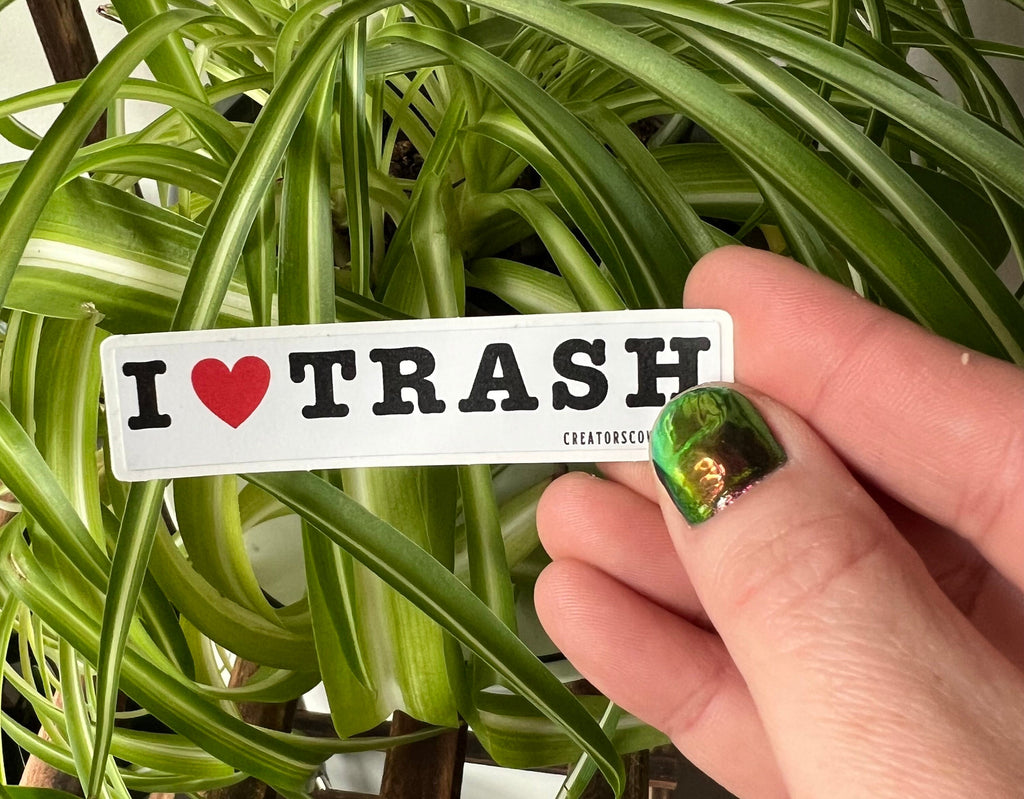 funny stickers punk stickers goth stickers sarcastic stickers for her I love trash vinyl sticker removable waterproof decal journal sticker