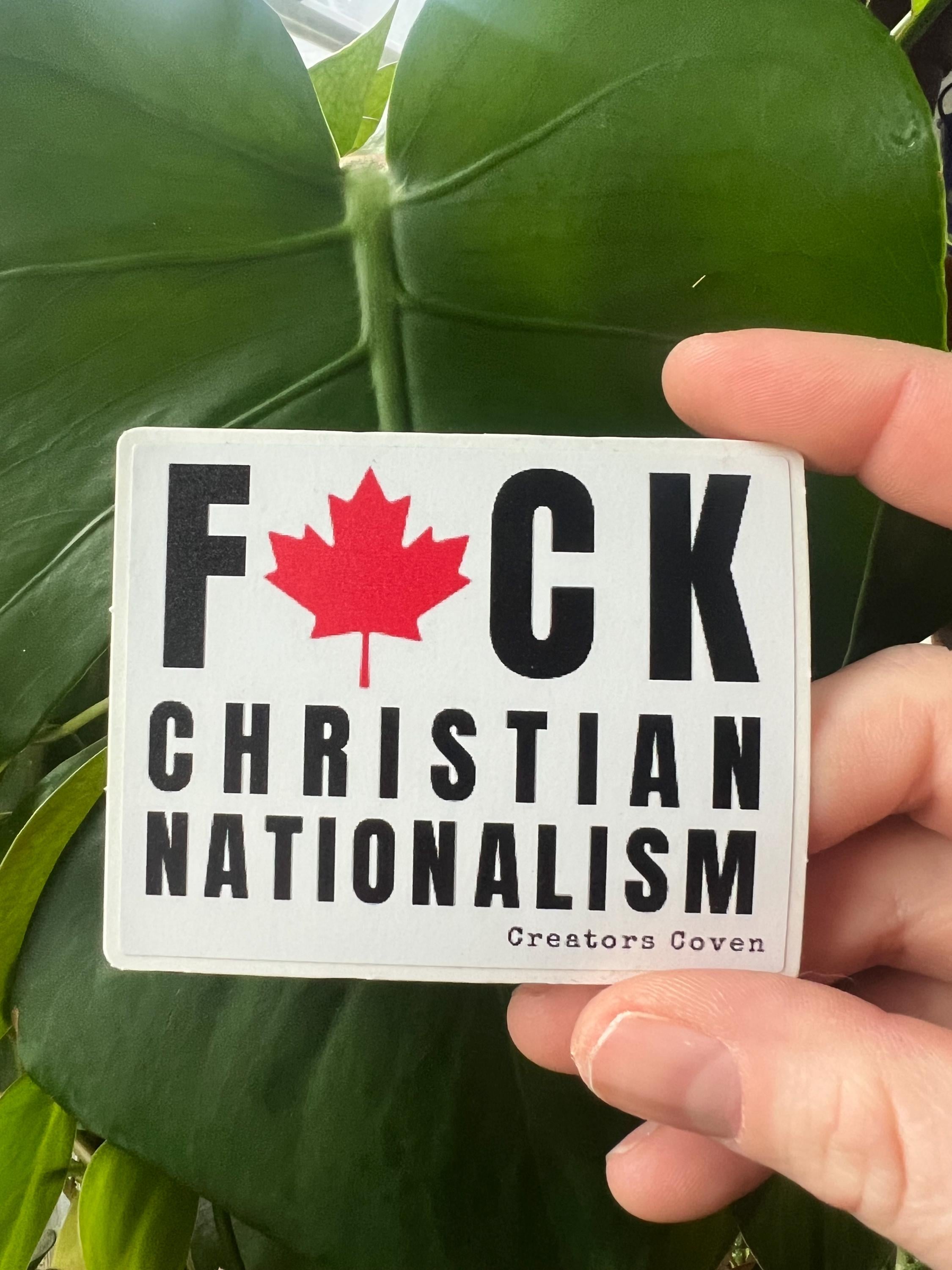 Fuck Christian Nationalism Vinyl Sticker anti-fascist decal