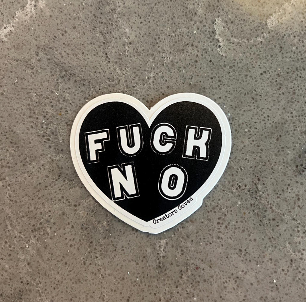 goth stickers liberal feminist stickers “fuck no” gothic black heart decal punk stickers waterproof removable