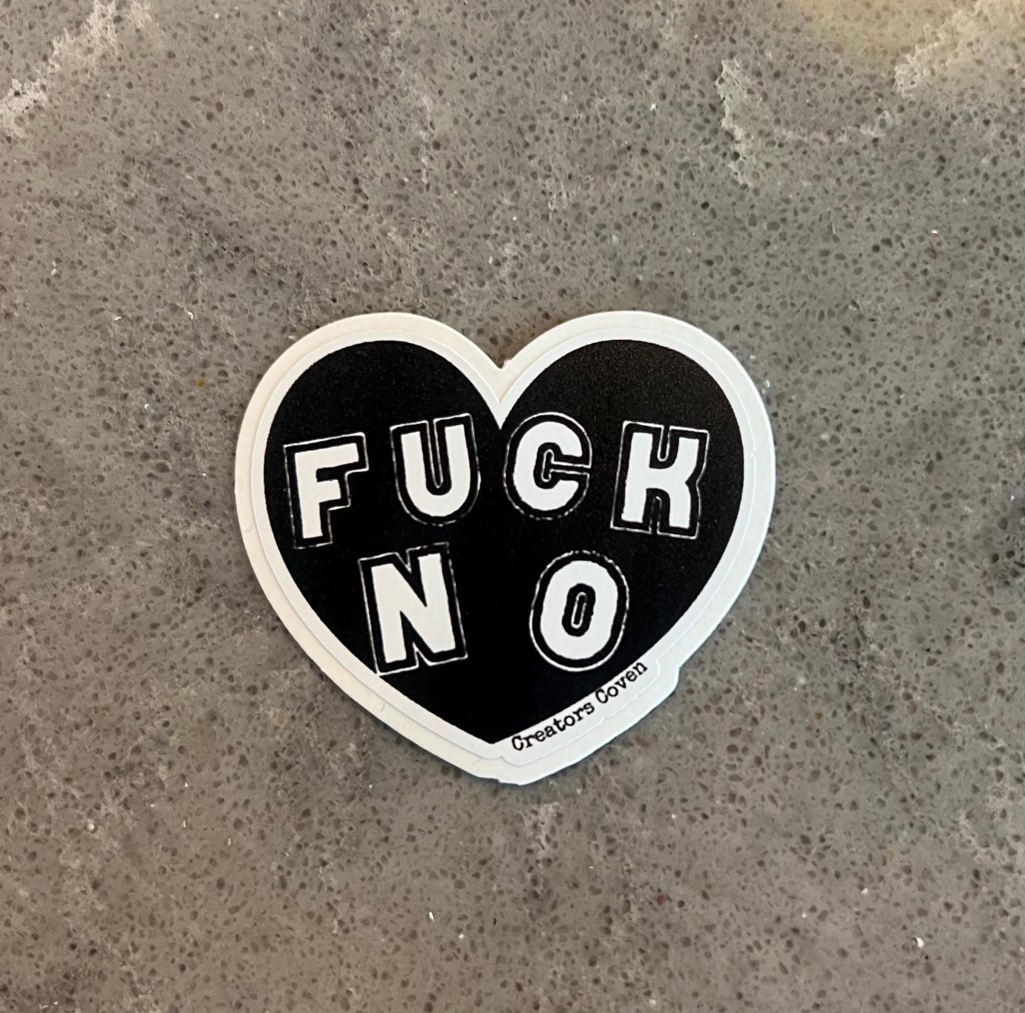 goth stickers liberal feminist stickers “fuck no” gothic black heart decal punk stickers waterproof removable
