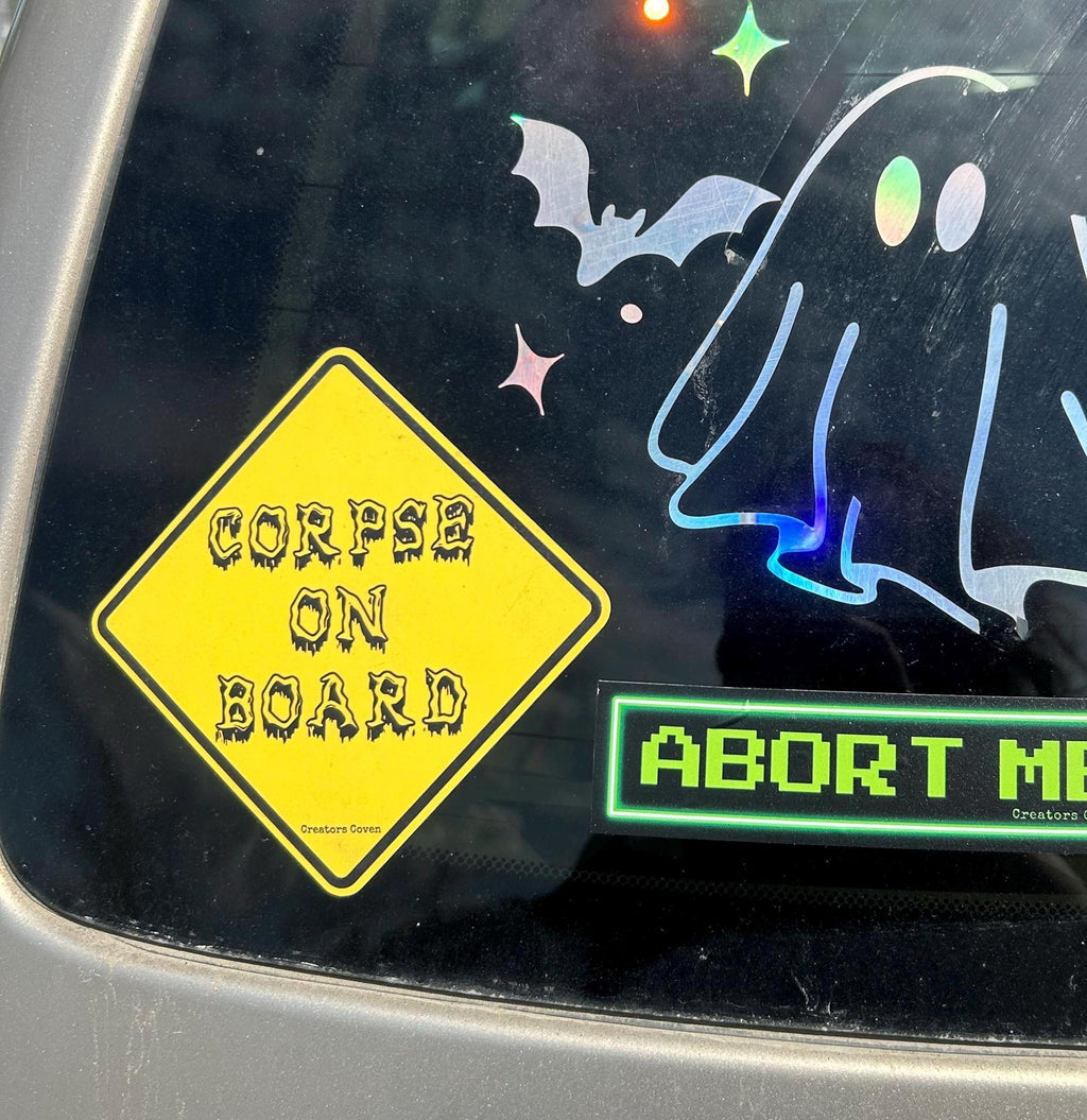 Corpse on Board vinyl sticker yellow warning sticker