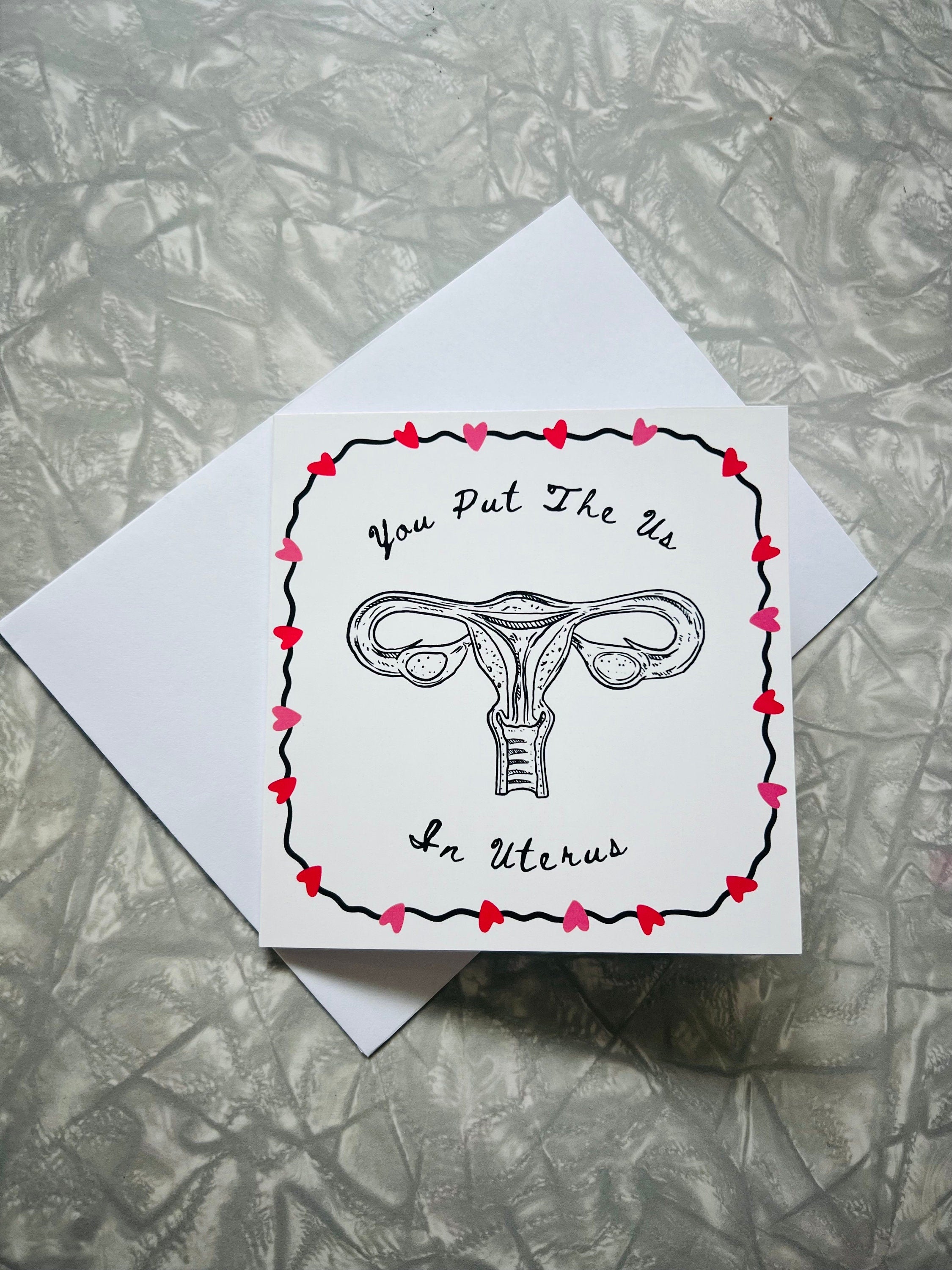 You put the Us in Uterus greeting card with envelope