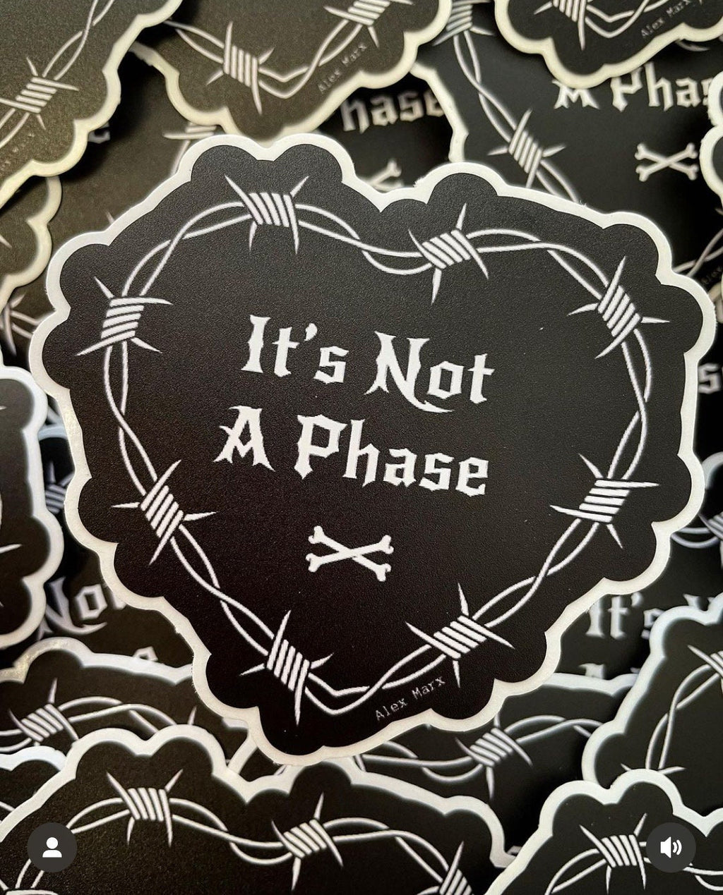 gothic heart stickers goth decals it’s not a phase sticker barbed wire sticker