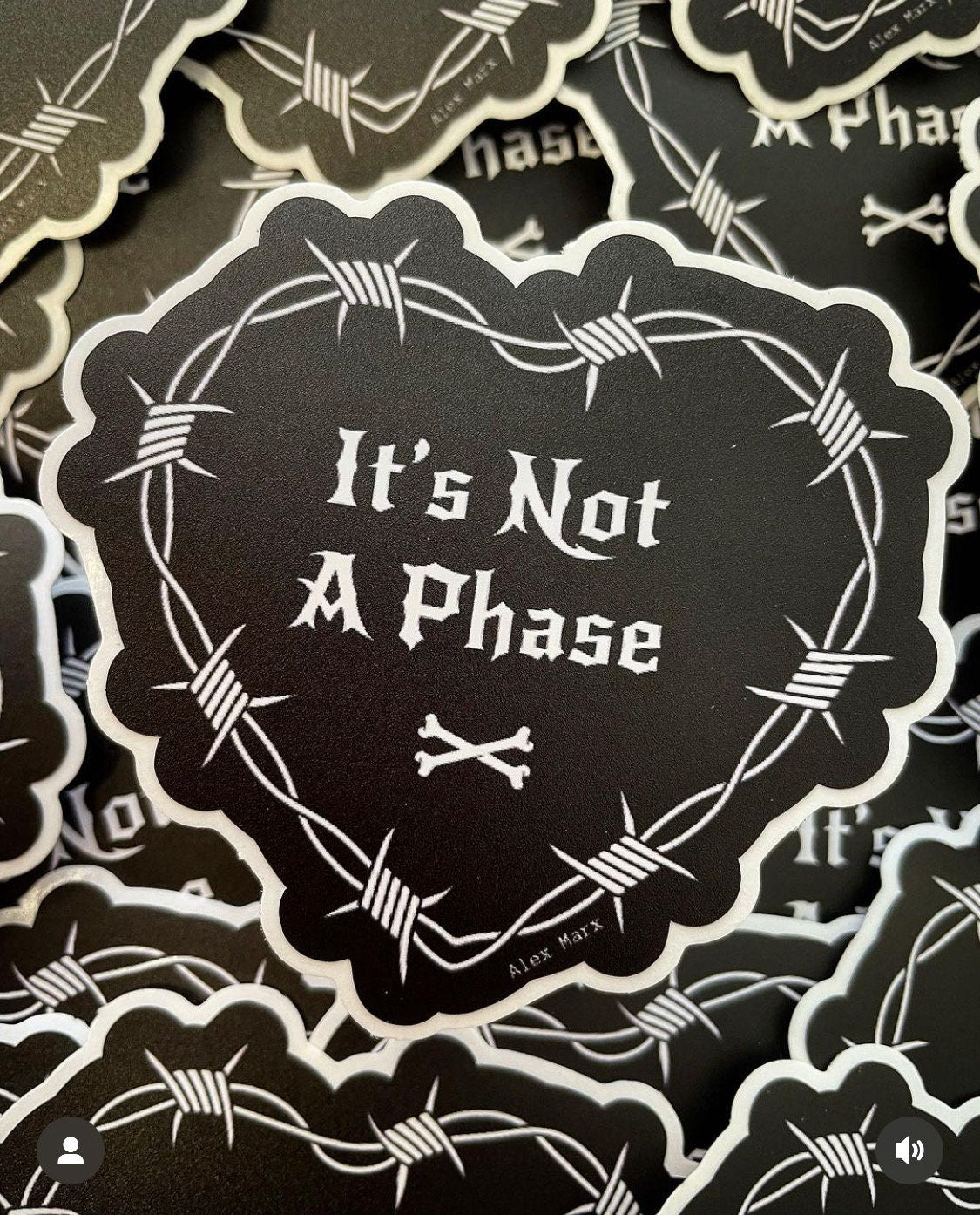 gothic heart stickers goth decals it’s not a phase sticker barbed wire sticker