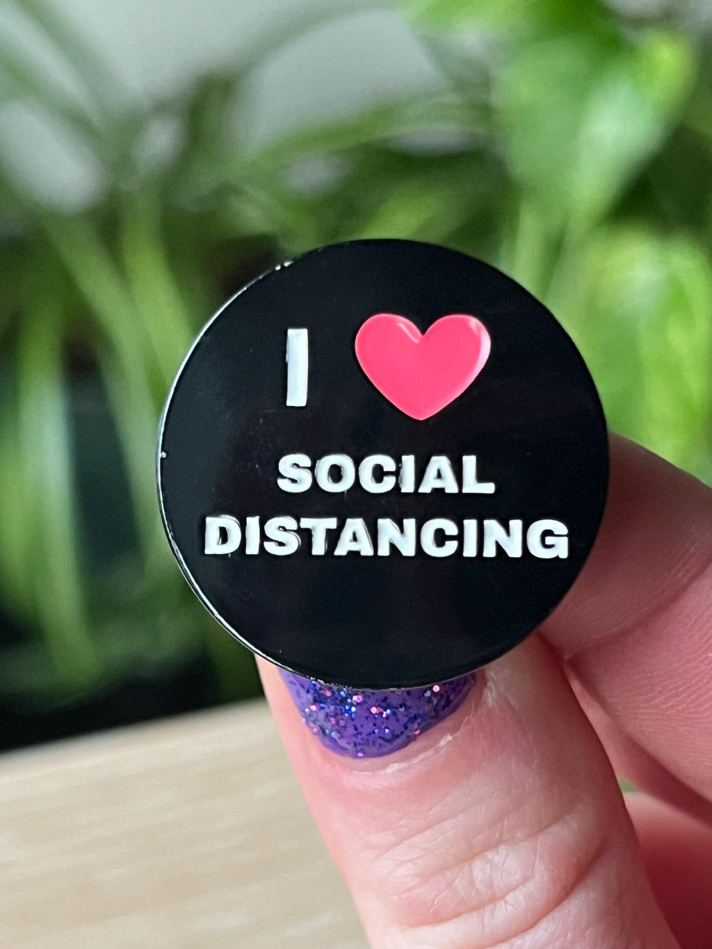 leftist funny introvert pins feminist punk pins and badges queer pins black and white liberal  I love social distancing button