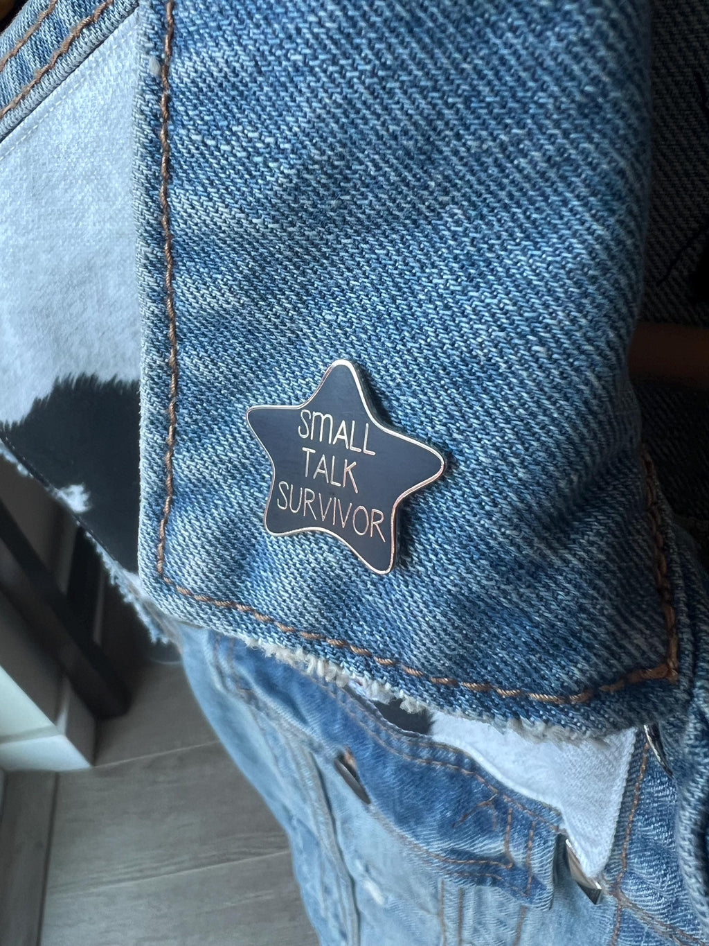 introvert goth pins and badges star enamel pins punk accessories gothic pinback buttons small talk survivor black star introvert gift dark