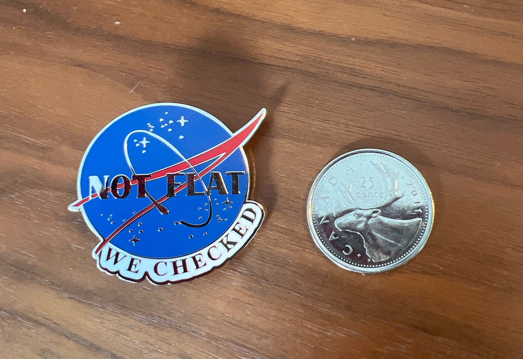 funny pins space badges punk pins nasa enamel pin science astronaut pin science gift not flat we checked hard enamel pins Earth button