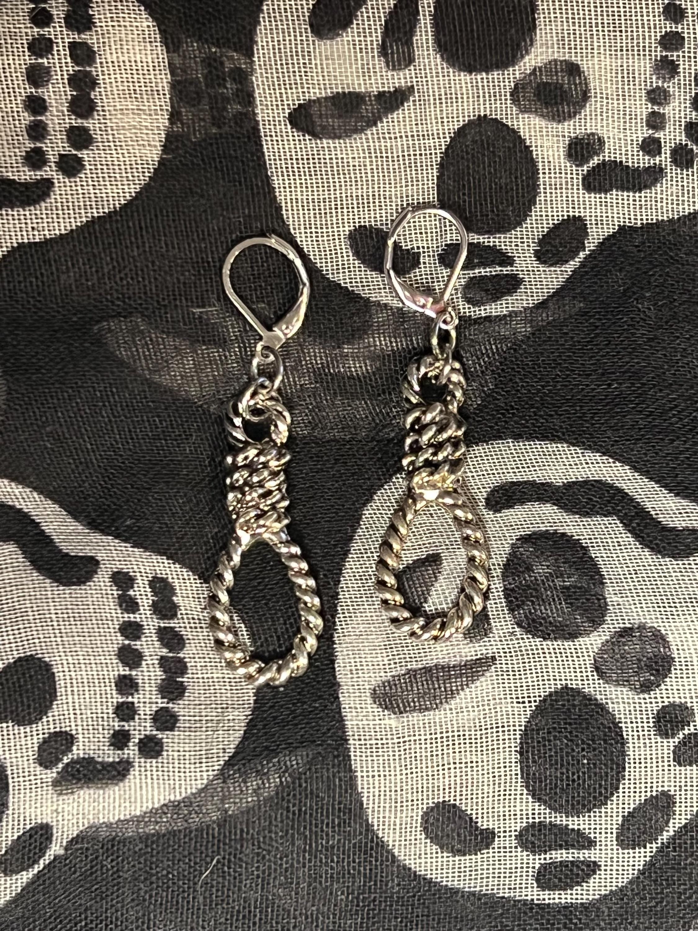 gothic earrings goth jewelry punk earrings goth jewellery noose earrings gothic accessories grunge