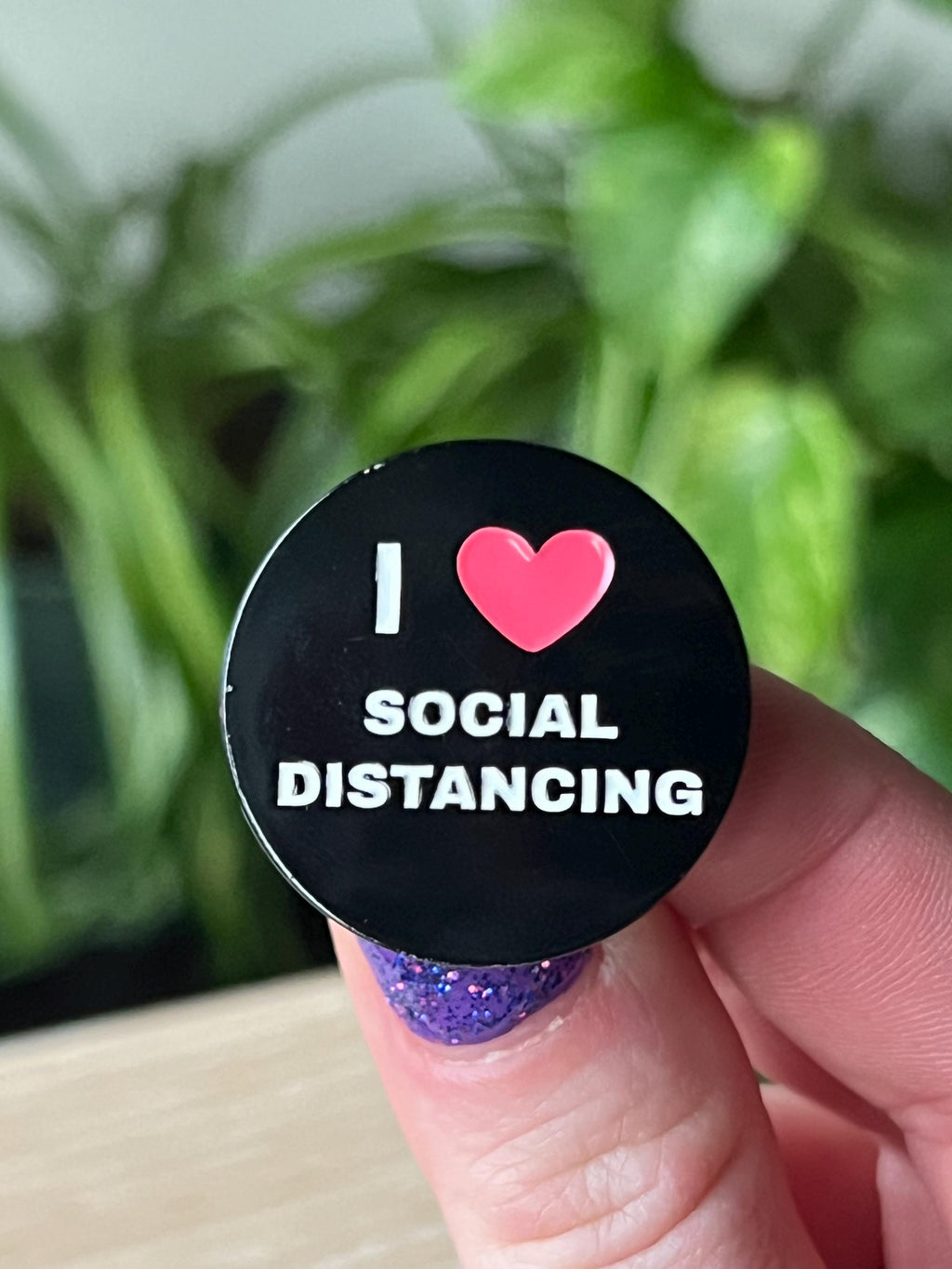 leftist funny introvert pins feminist punk pins and badges queer pins black and white liberal  I love social distancing button