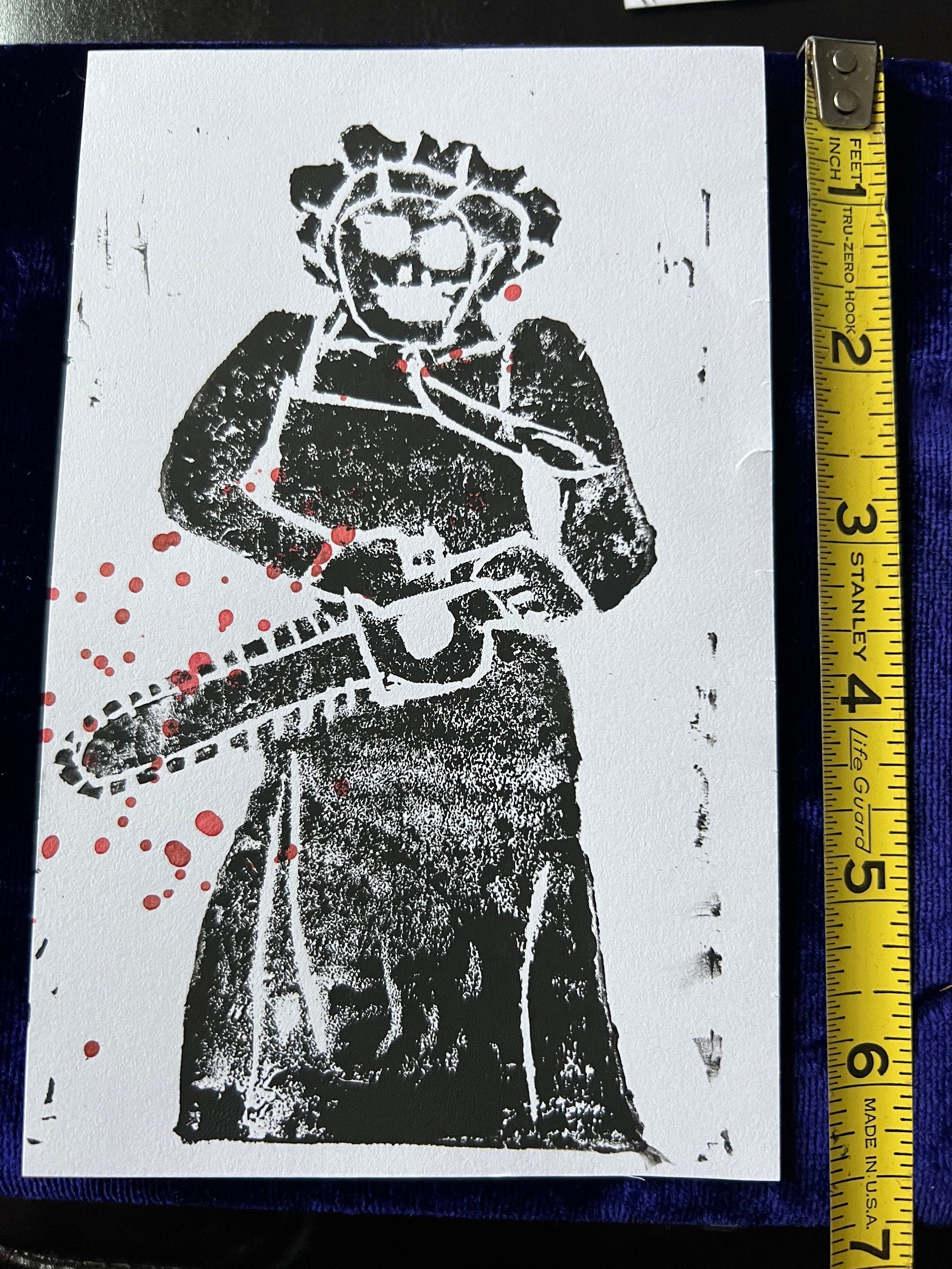 Texas Chainsaw Massacre Lino Print Horror Home Decor