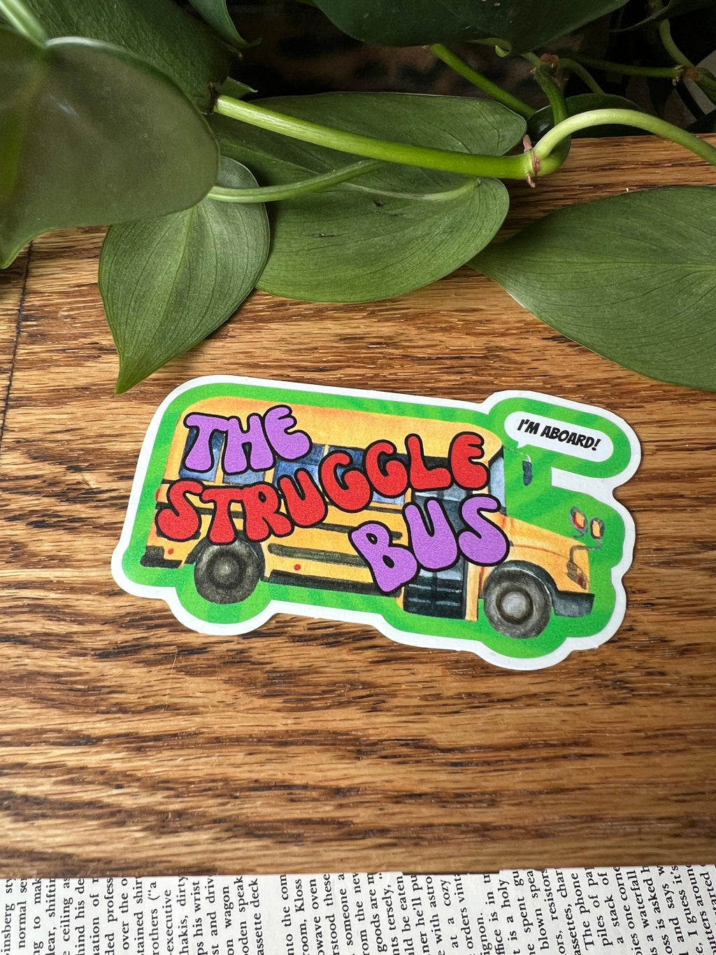 The Struggle Bus Vinyl Sticker Mental Health