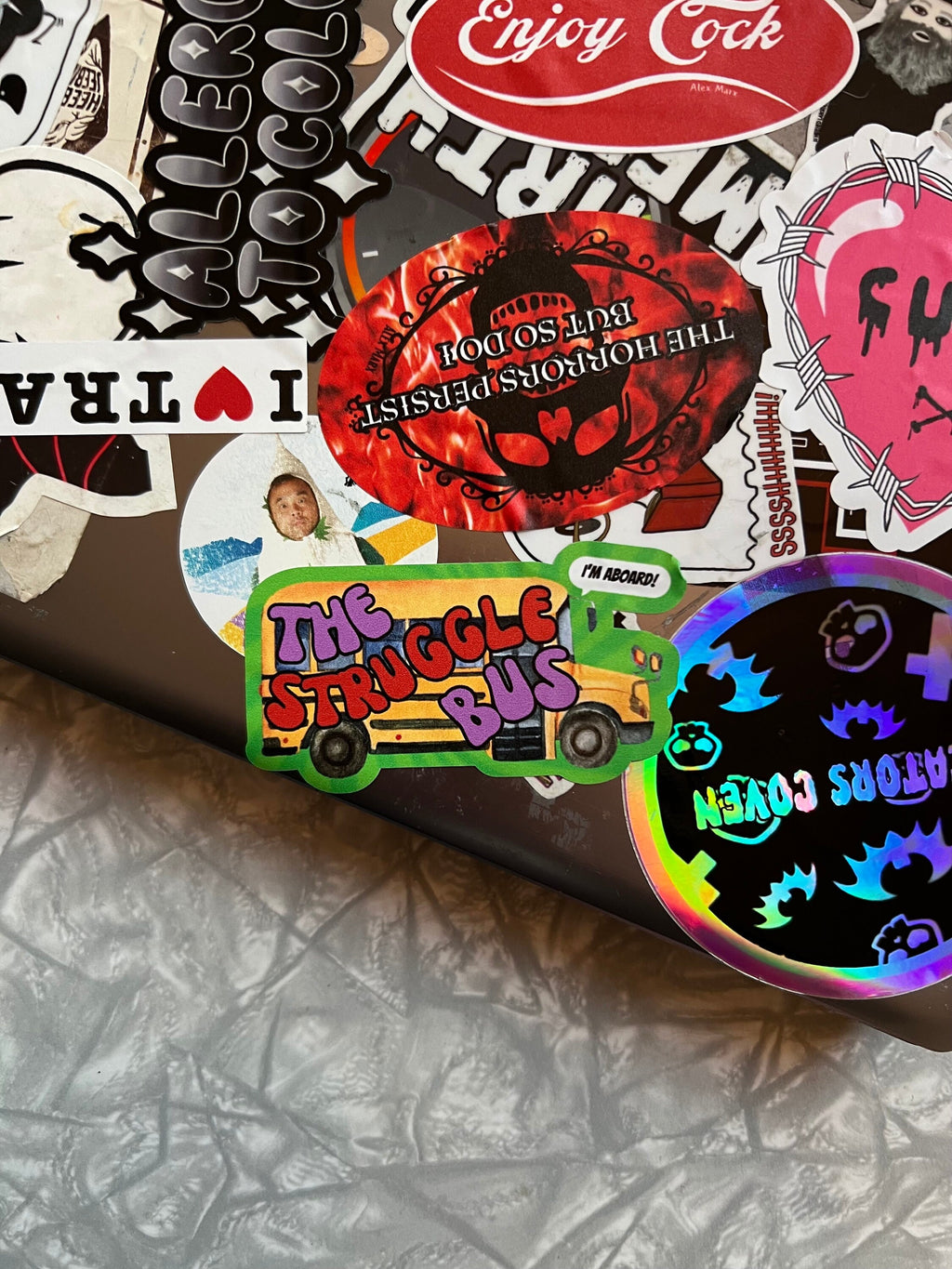 The Struggle Bus Vinyl Sticker Mental Health