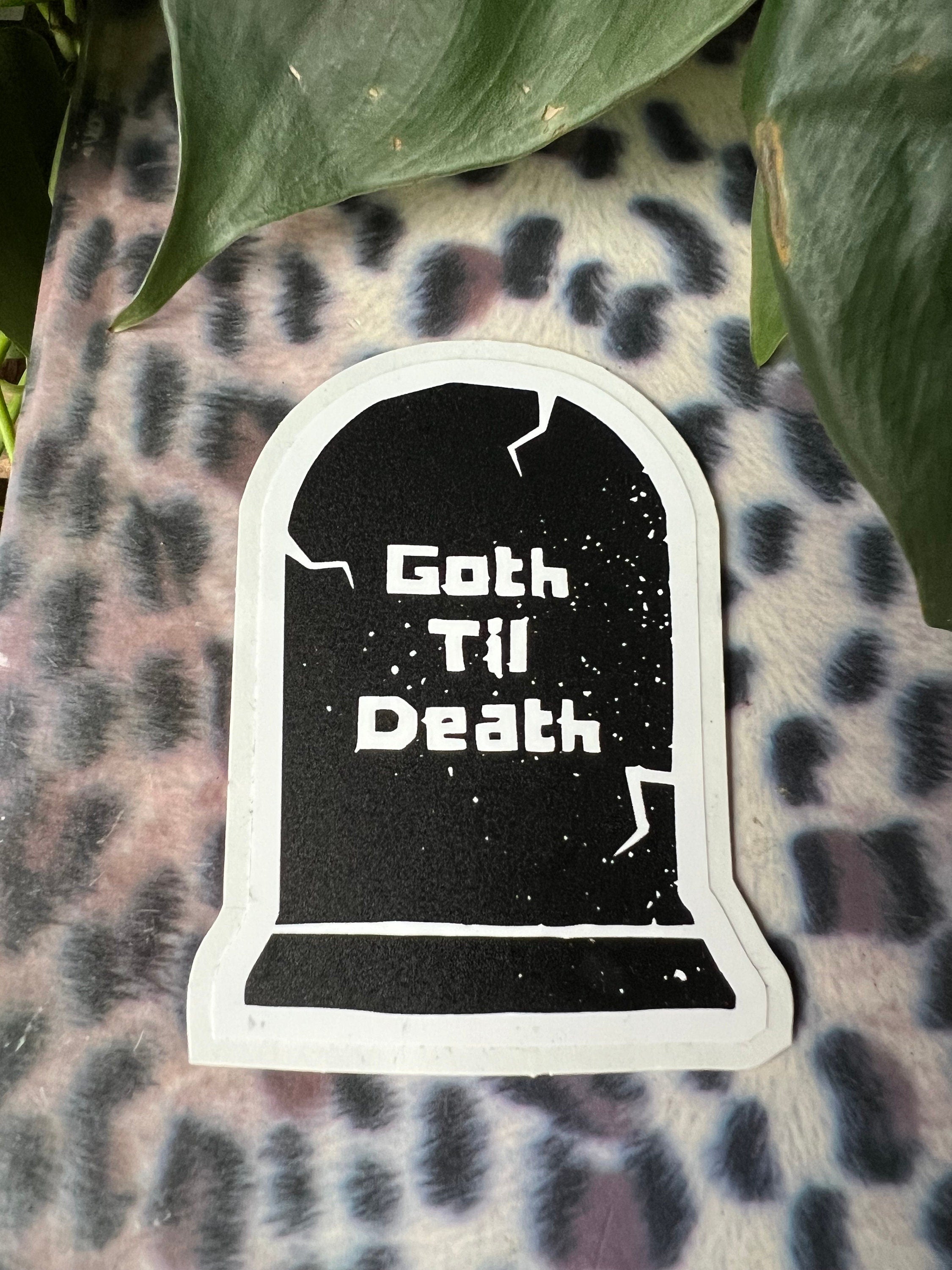goth til death gothic vinyl stickers gravestone