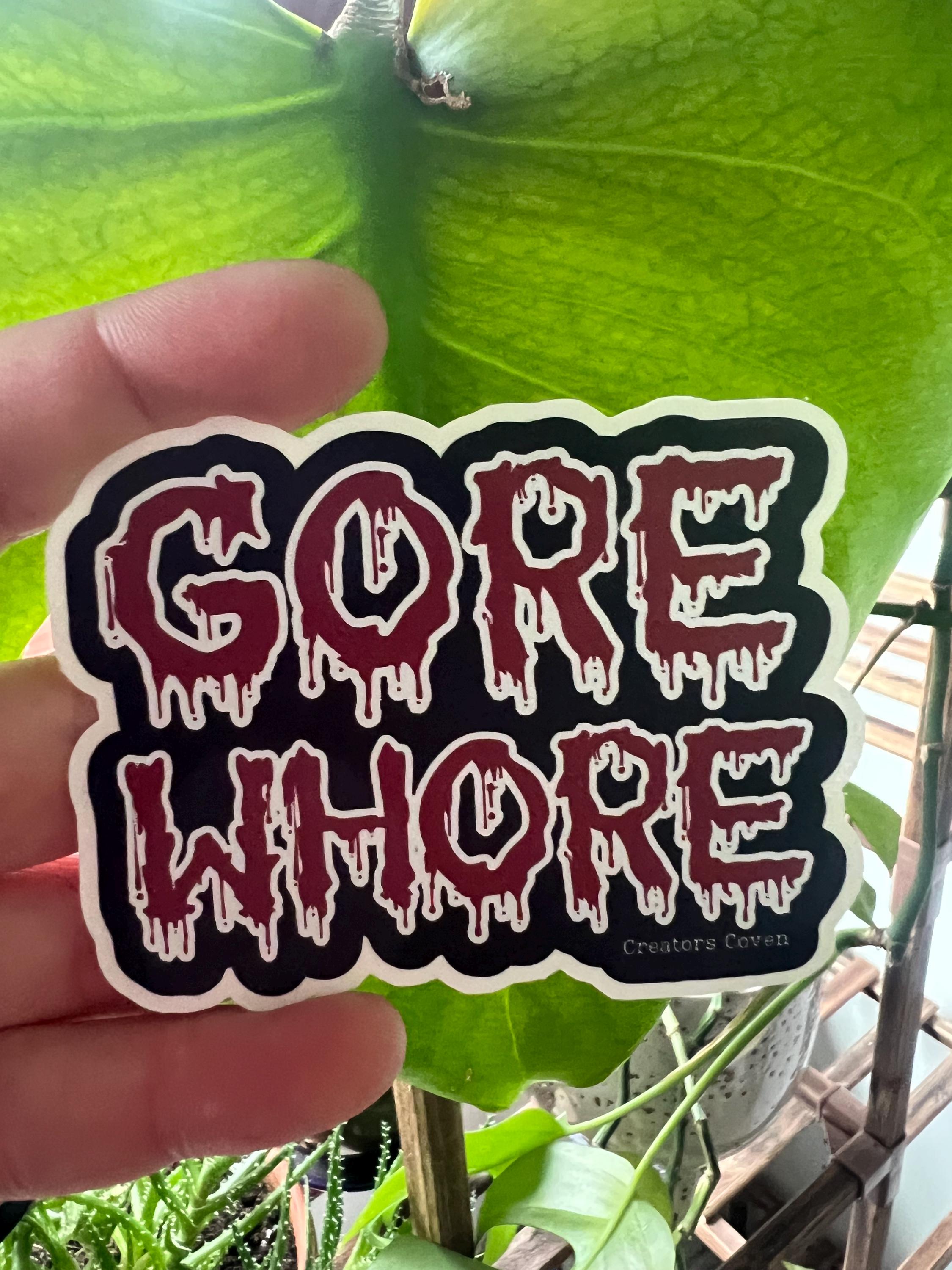 Gore whore horror fan vinyl sticker