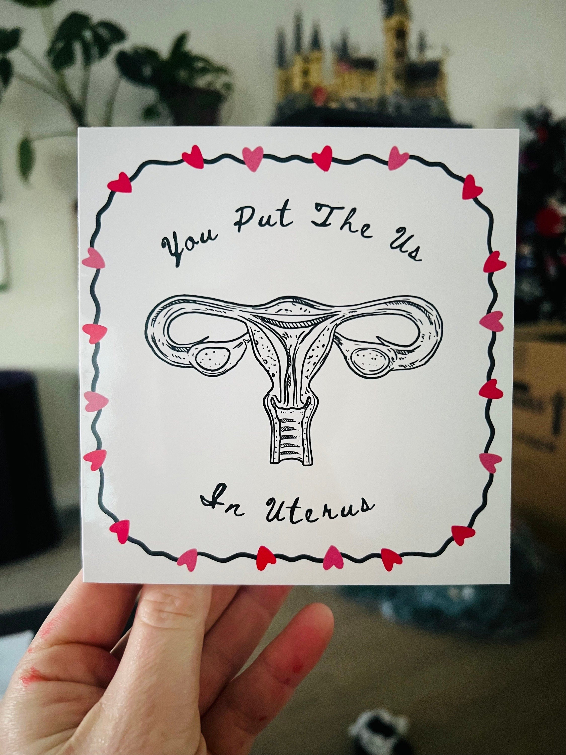 You put the Us in Uterus greeting card with envelope