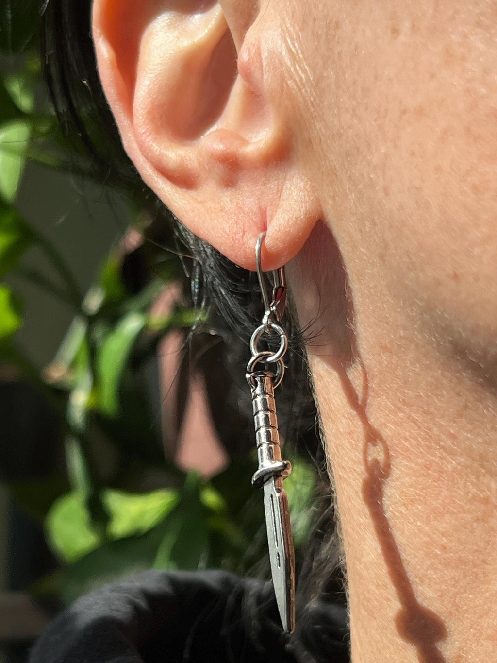 goth knife earrings gothic jewelry punk earrings weapon accessories stainless steel hypoallergenic jewellery apocalyptic dagger earrings