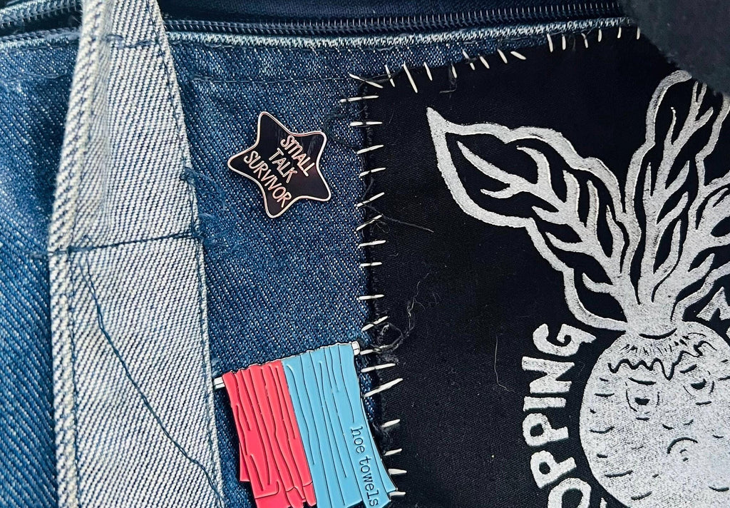 introvert goth pins and badges star enamel pins punk accessories gothic pinback buttons small talk survivor black star introvert gift dark