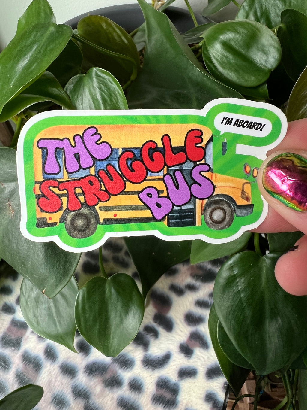 The Struggle Bus Vinyl Sticker Mental Health