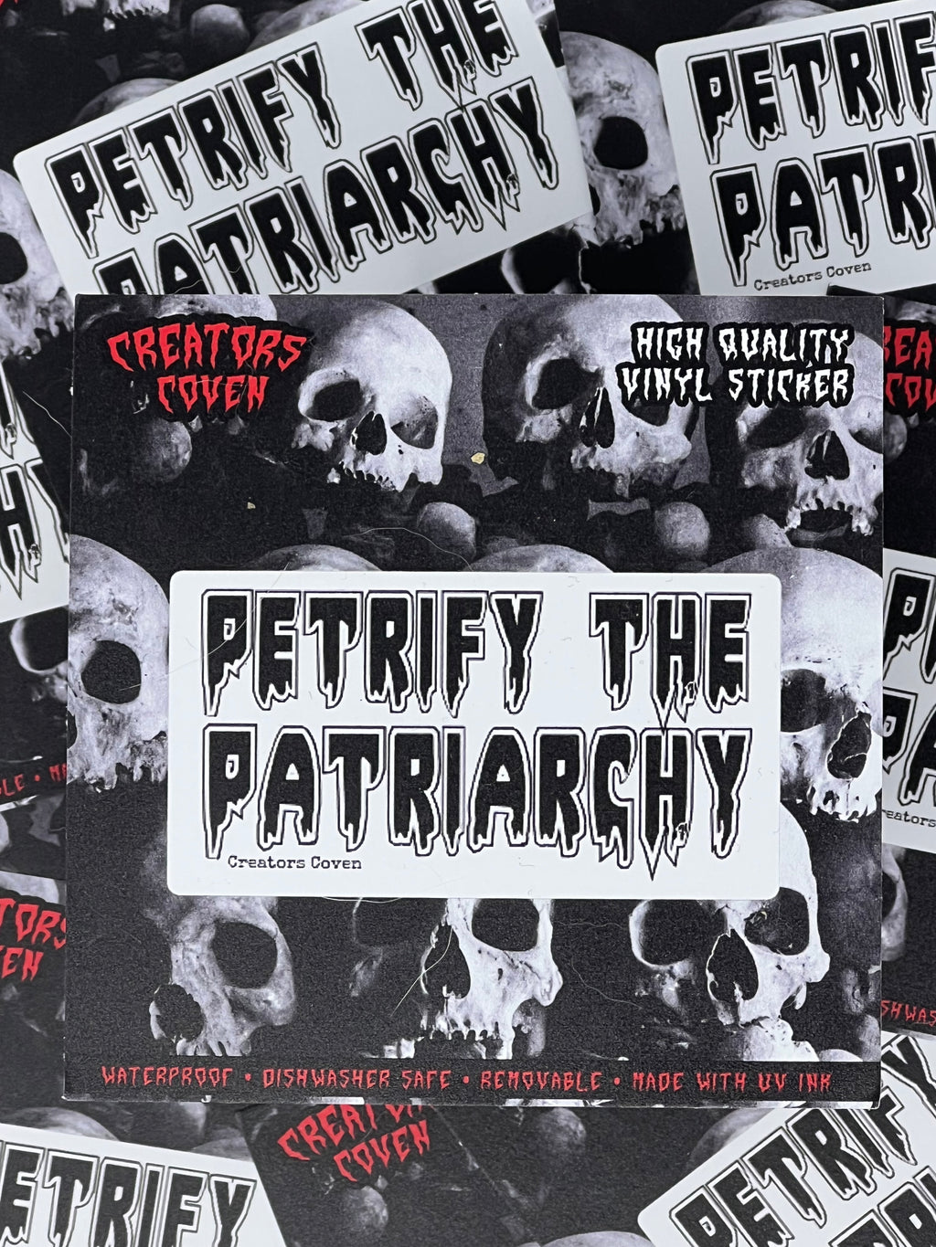 gothic stickers goth decals “petrify the patriarchy”spooky vinyl stickers creepy stickers punk stickers