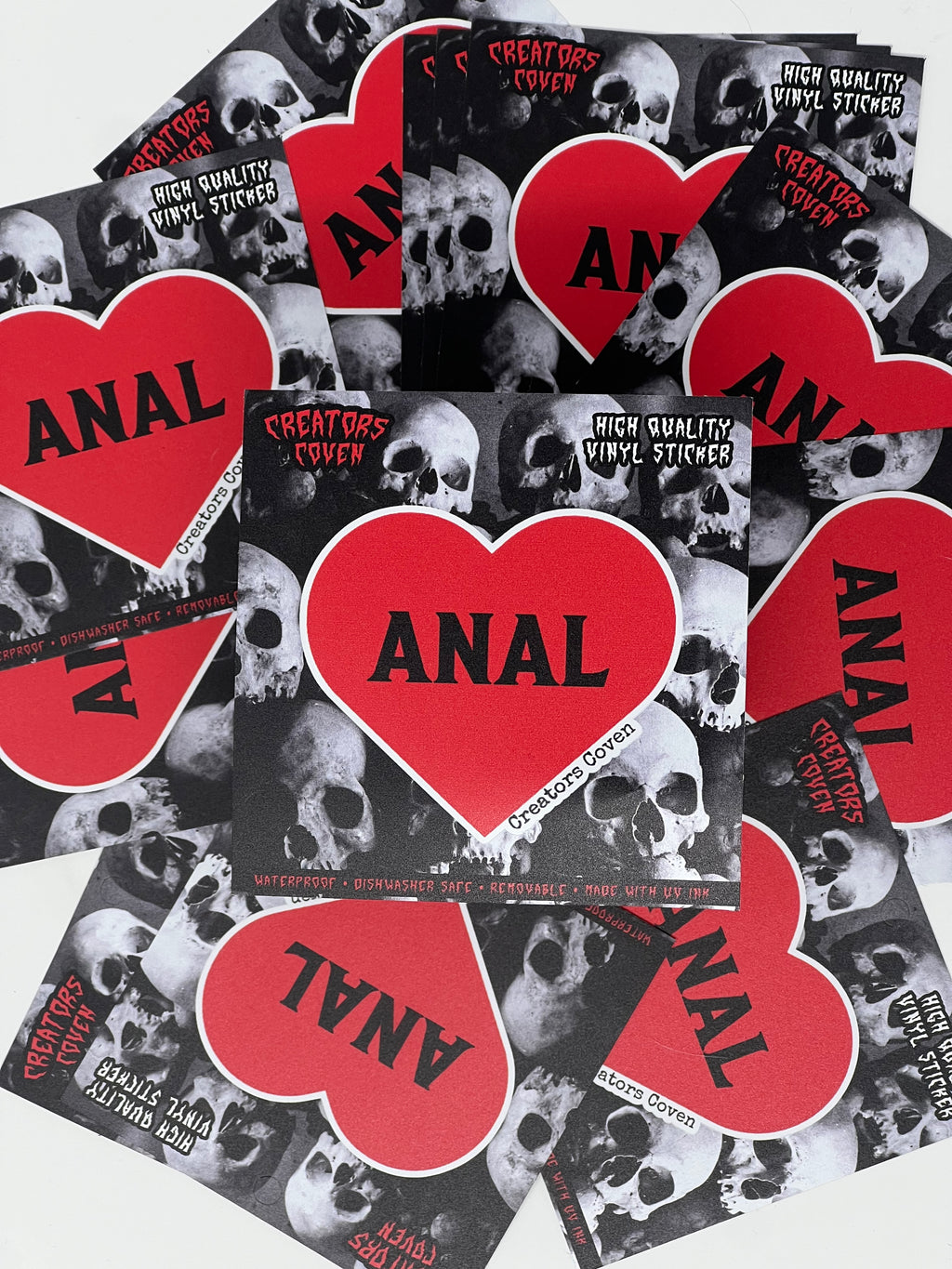 nsfw adult stickers sexy queer gay decals weird stickers dark humor decal ANAL red heart vinyl stickers removable waterproof uv ink