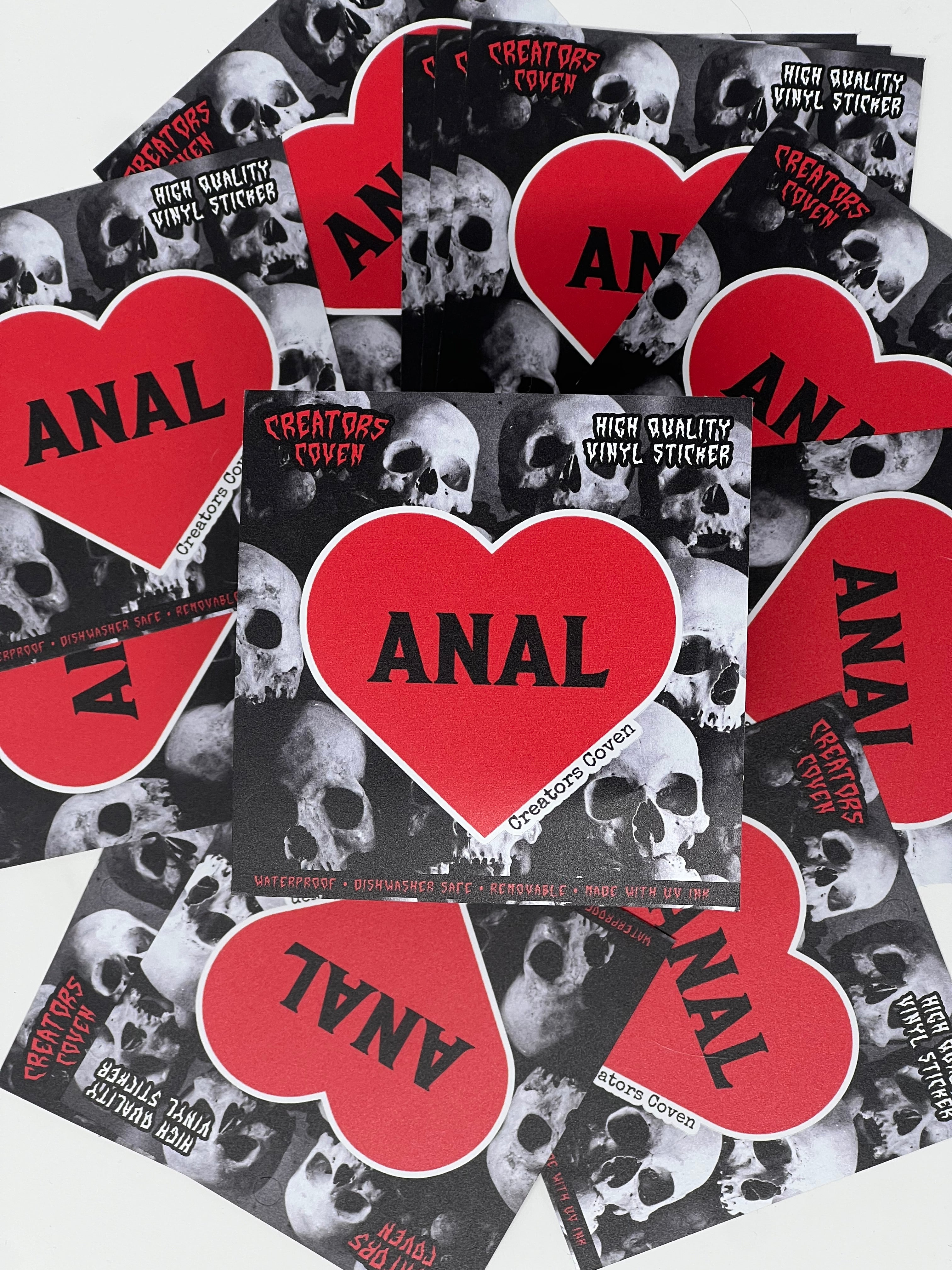nsfw adult stickers sexy queer gay decals weird stickers dark humor decal ANAL red heart vinyl stickers removable waterproof uv ink