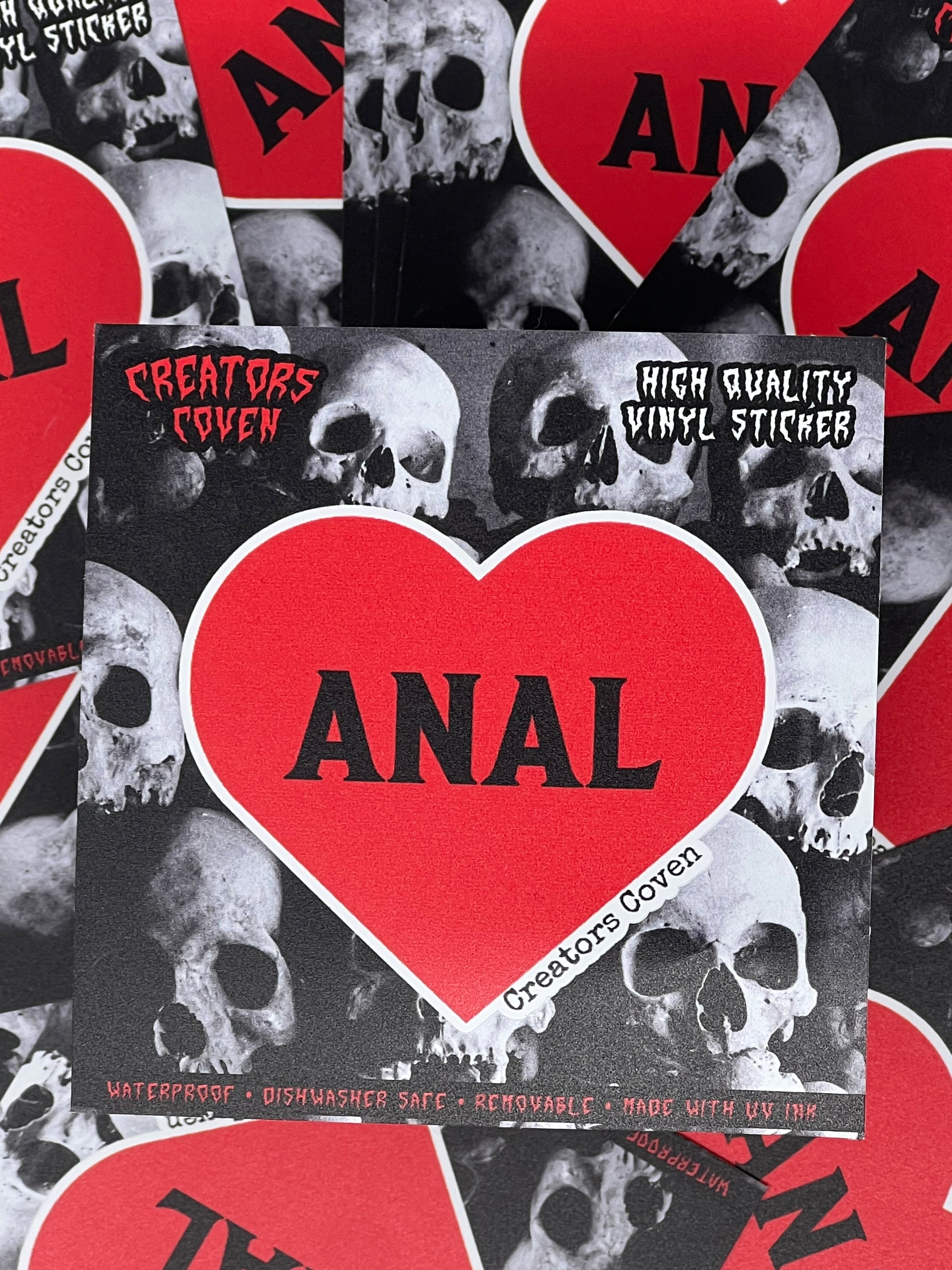 nsfw adult stickers sexy queer gay decals weird stickers dark humor decal ANAL red heart vinyl stickers removable waterproof uv ink