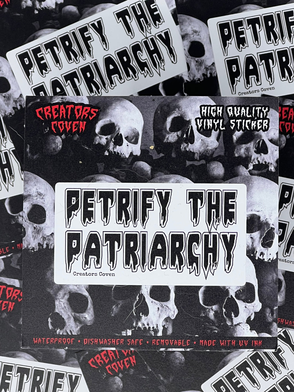 gothic stickers goth decals “petrify the patriarchy”spooky vinyl stickers creepy stickers punk stickers
