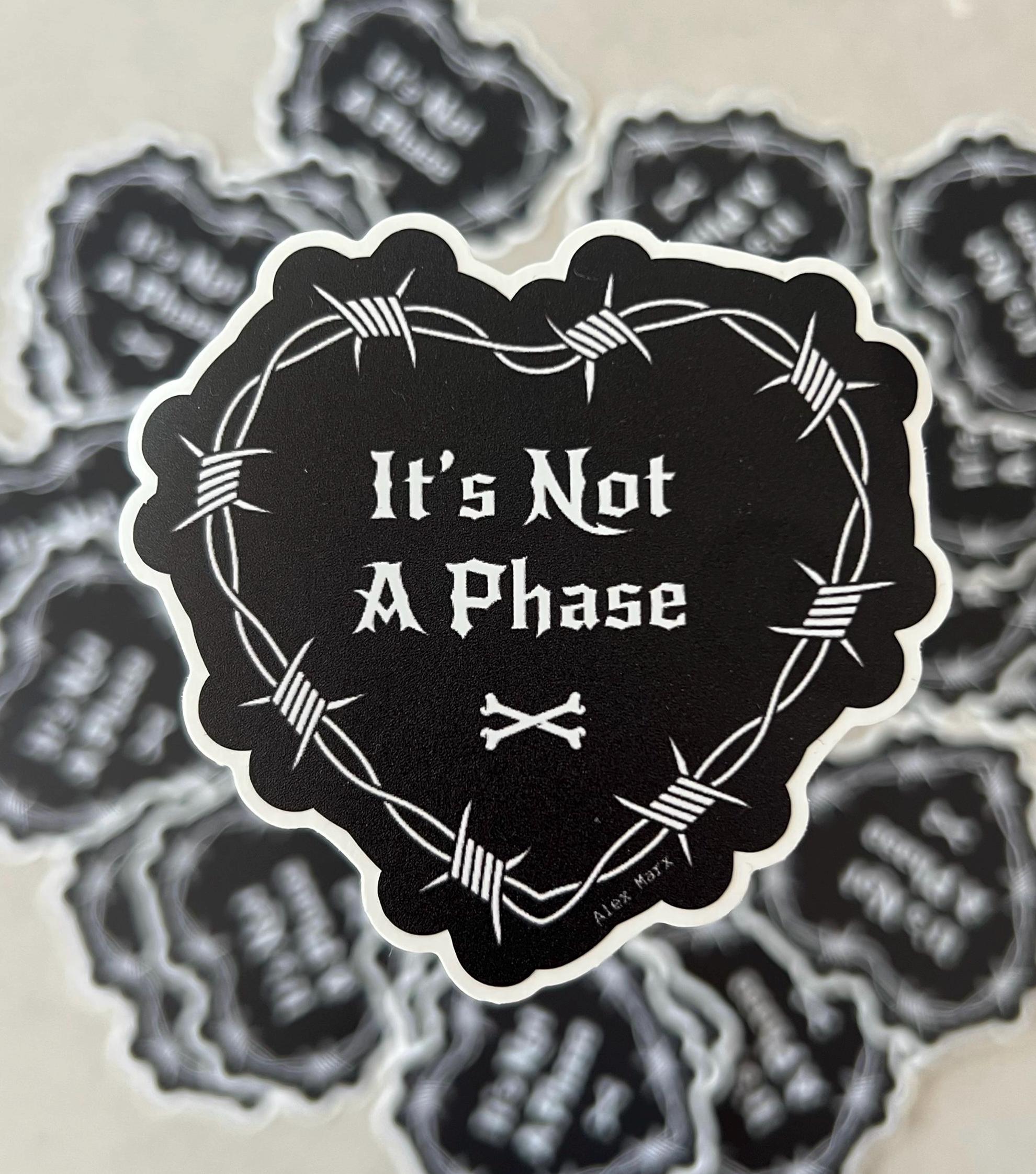 gothic heart stickers goth decals it’s not a phase sticker barbed wire sticker
