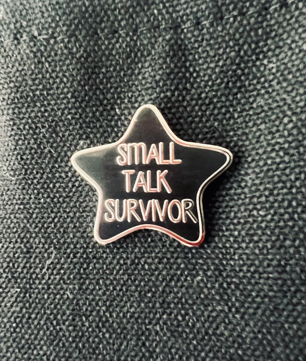 introvert goth pins and badges star enamel pins punk accessories gothic pinback buttons small talk survivor black star introvert gift dark