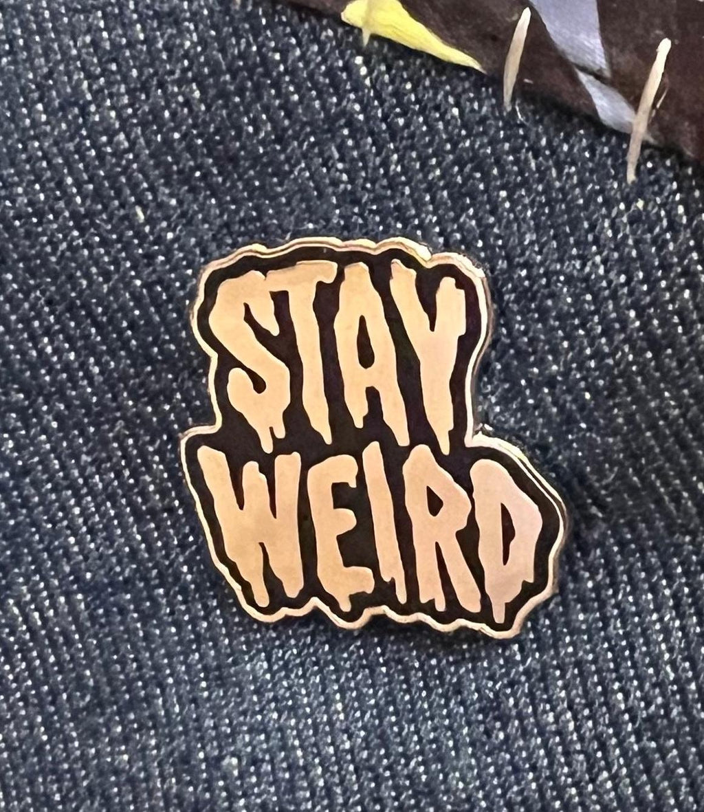 goth pins punk accessories “stay weird” gothic pins and badges grunge pins punk the cramps weird accessories