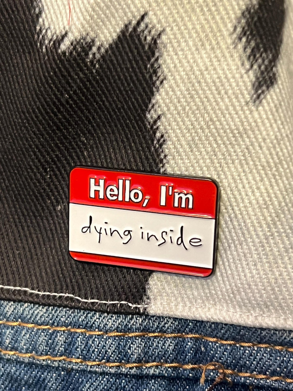 goth enamel pins dark humor pins and badges punk pins gothic accessories im dying inside punk accessories grunge pins