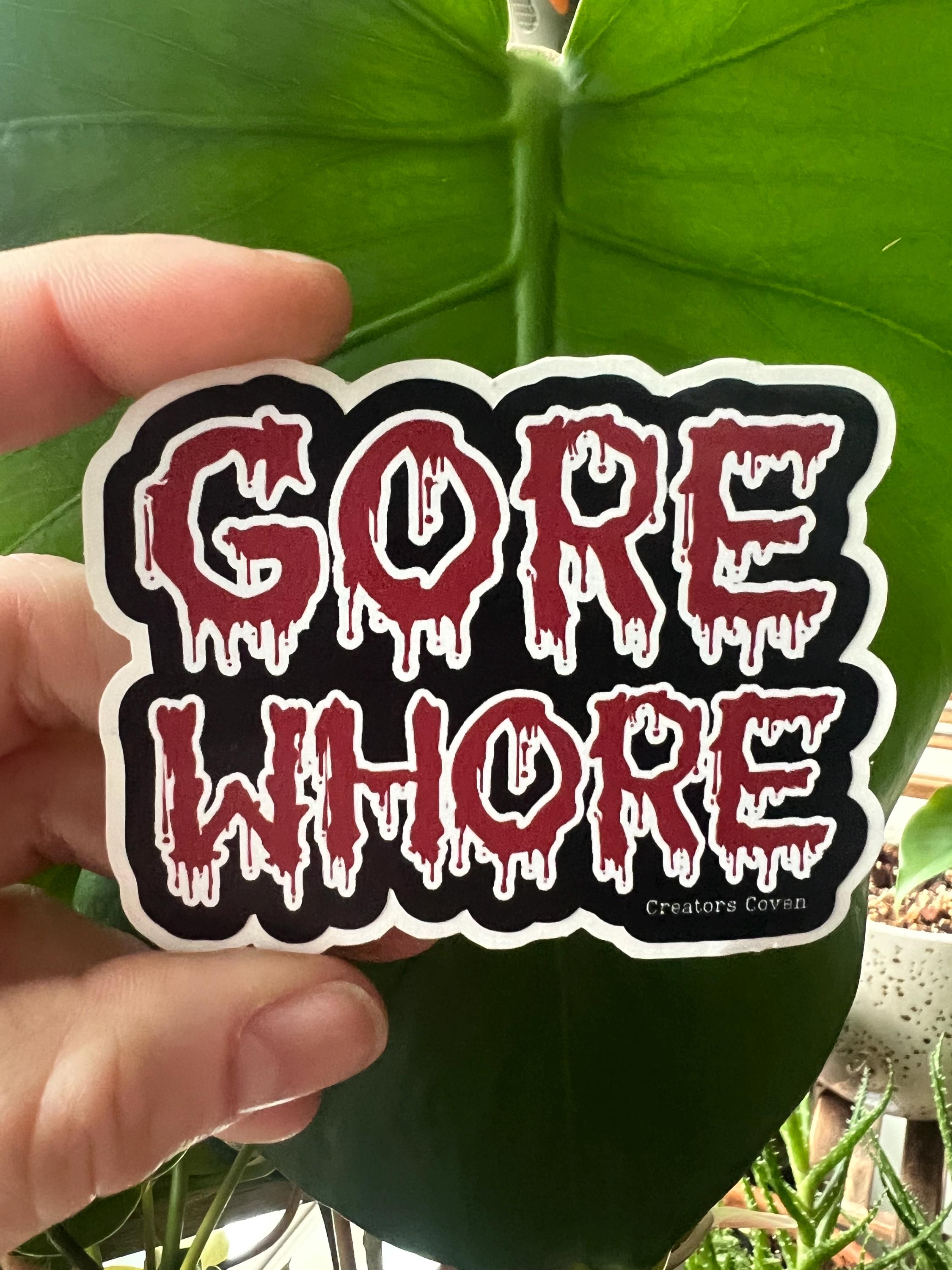 Gore whore horror fan vinyl sticker