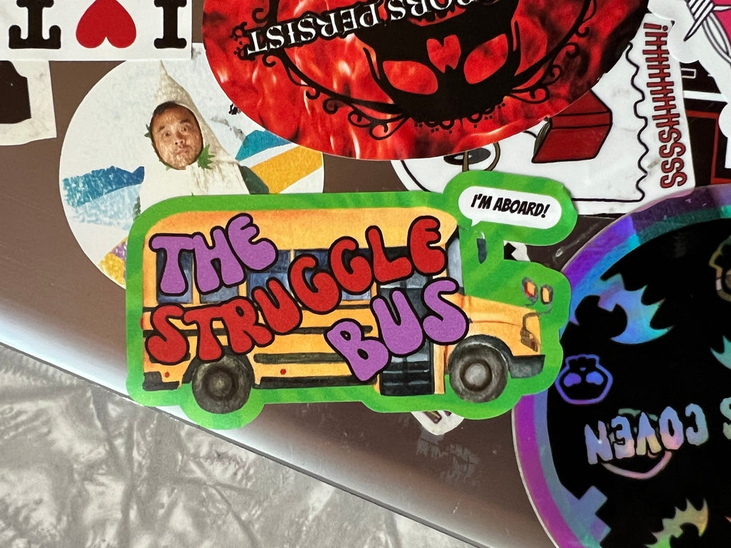 The Struggle Bus Vinyl Sticker Mental Health