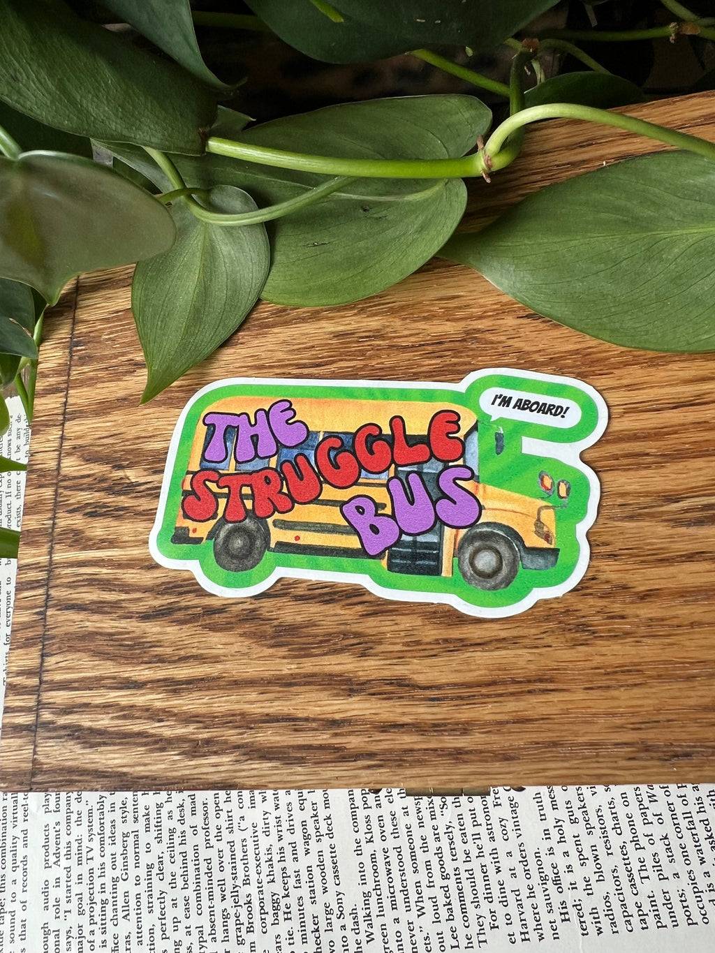 The Struggle Bus Vinyl Sticker Mental Health