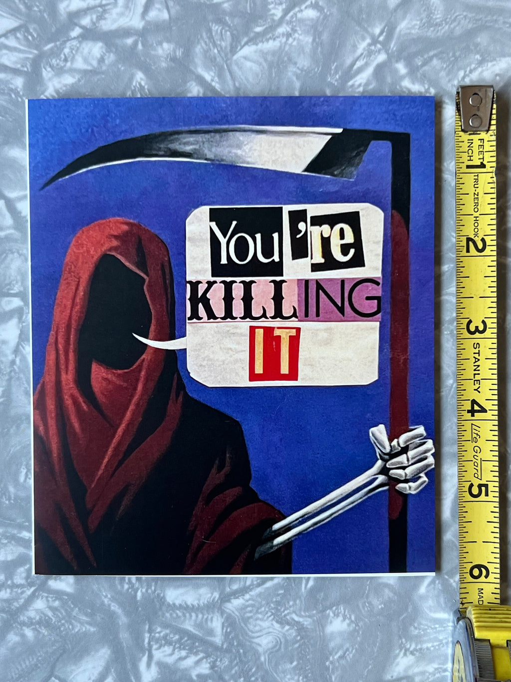 You're Killing It Grim Reaper Greeting Card with Envelope
