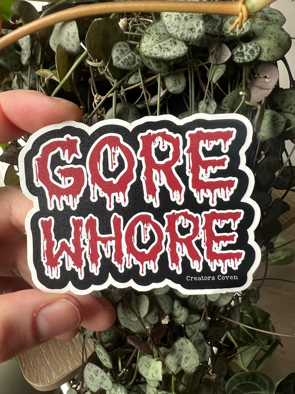 Gore whore horror fan vinyl sticker