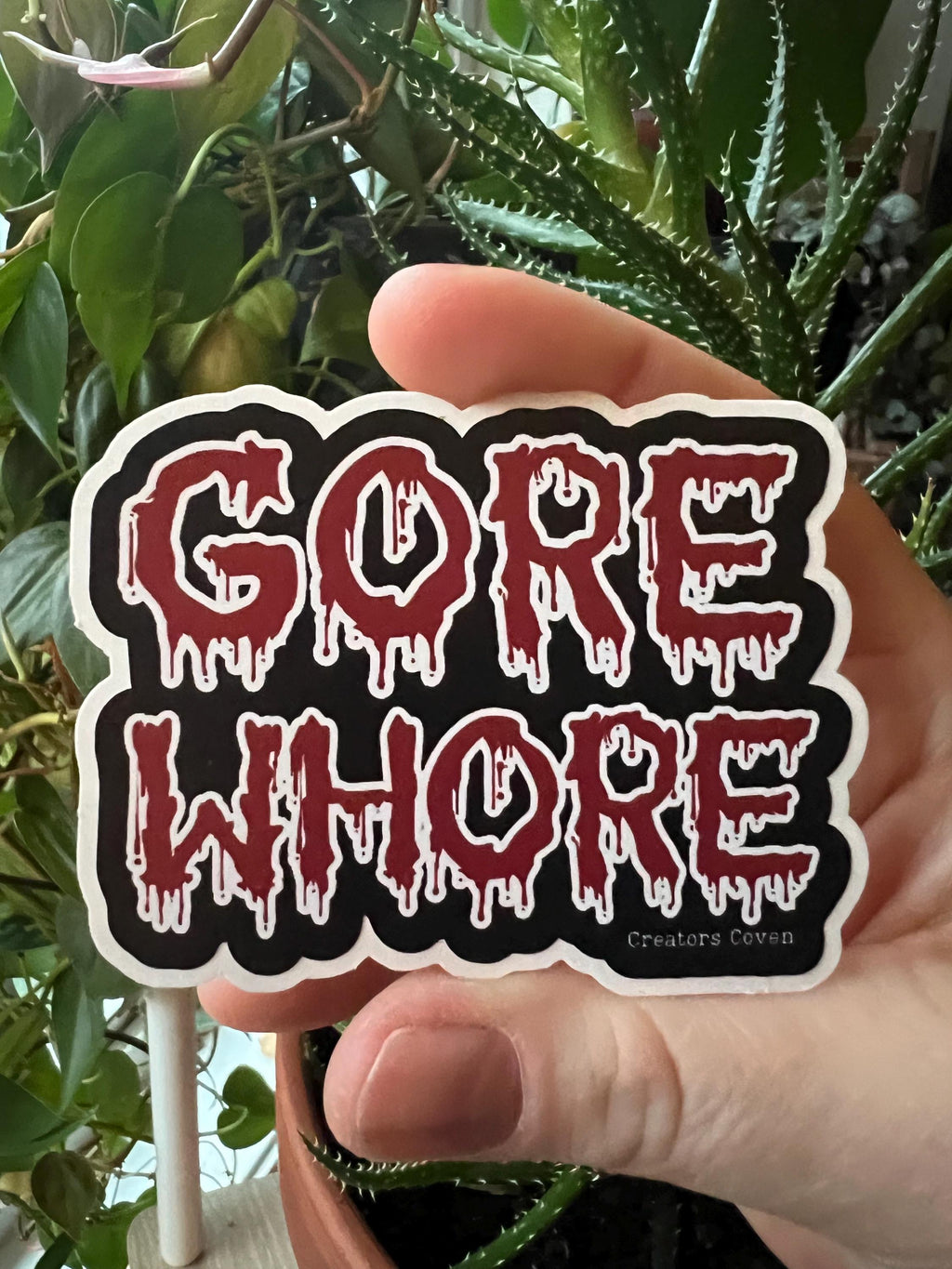 Gore whore horror fan vinyl sticker