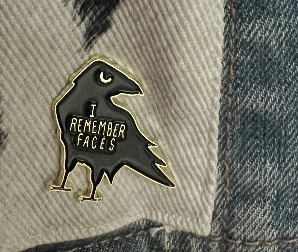 gothic crow pins and badges goth dark humor pins funny animal pins goth accessories punk enamel pins and pinback buttons black bird