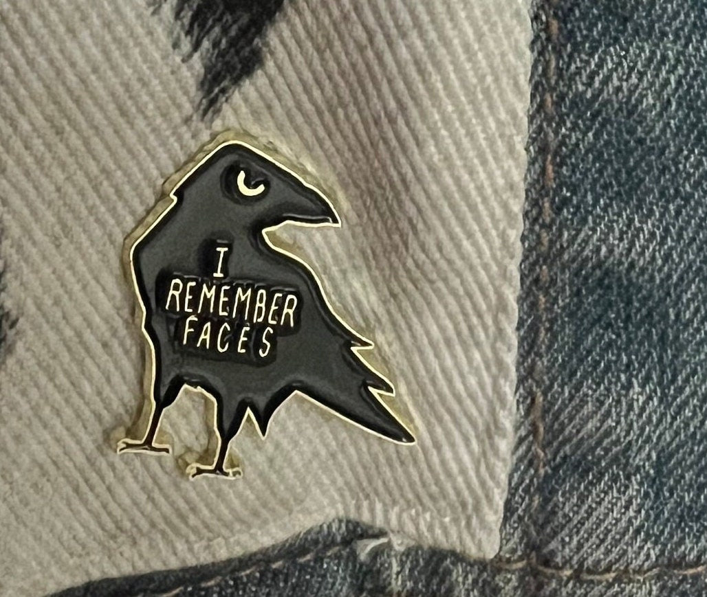 gothic crow pins and badges goth dark humor pins funny animal pins goth accessories punk enamel pins and pinback buttons black bird