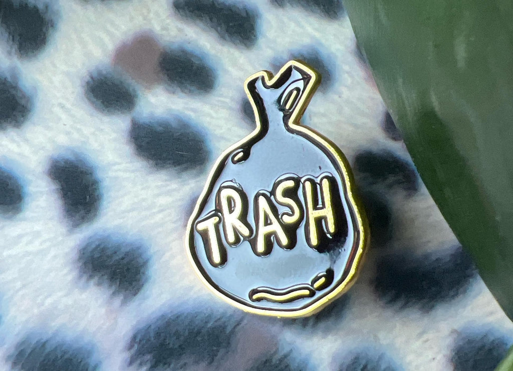 goth pins punk badges trash bag enamel pins funny pinback buttons emo garbage pin grunge accessories queer pin pins