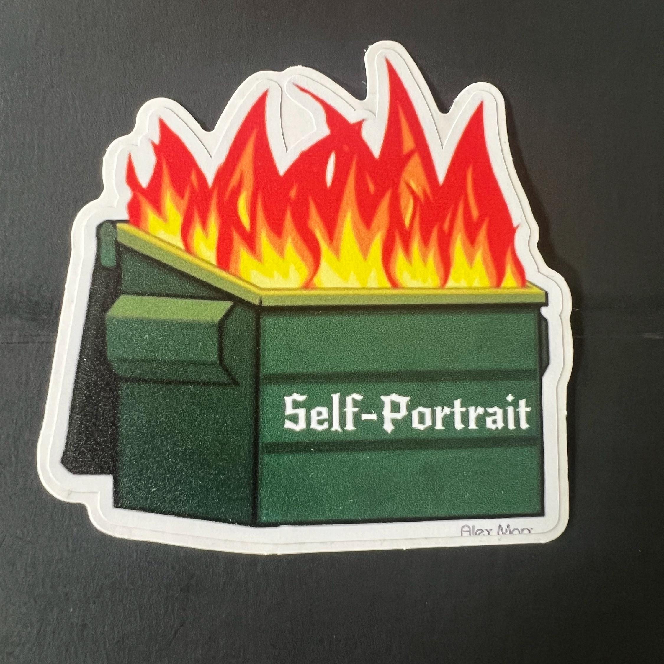 dark humor funny stickers dumpster fire decals funny bumper stickers laptop stickers queer punk decal stickers weird stickers waterproof