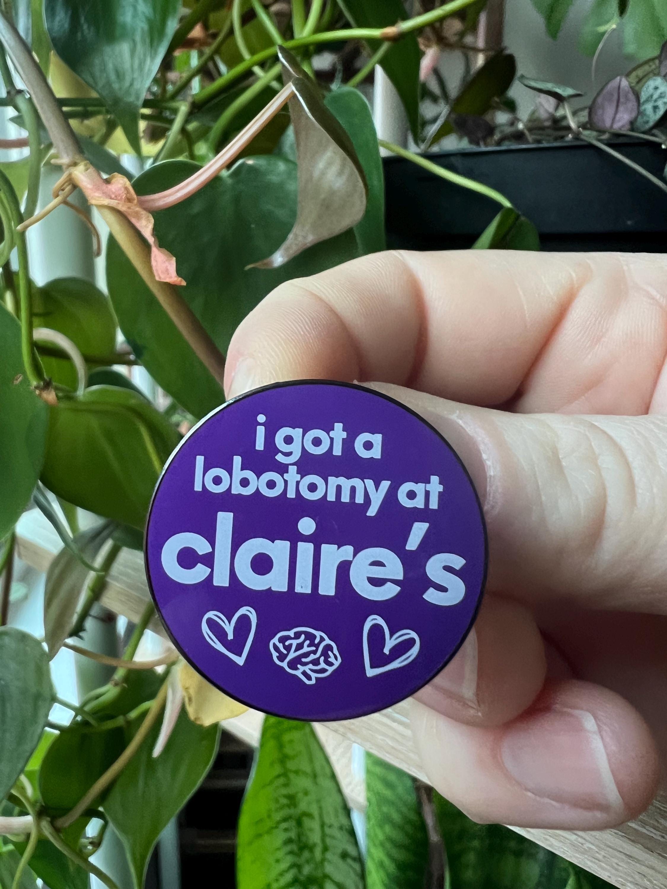 lobotomy y2k aesthetic pins and badges sarcastic mall rat goth pins punk pinback buttons lobotomy dark humor pins enamel pins for her