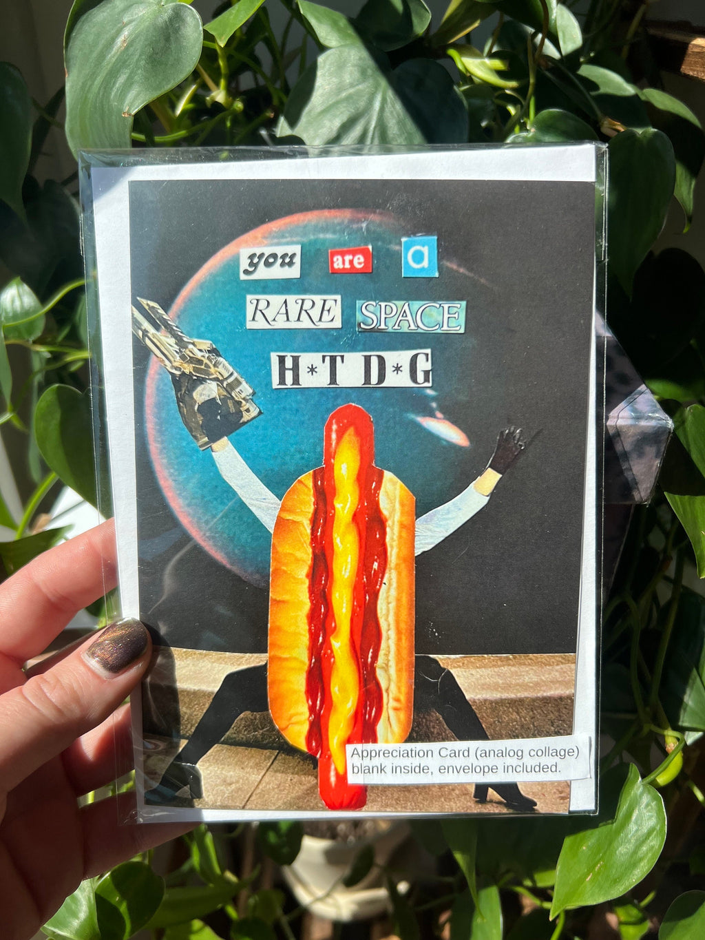Appreciation Card "You are a Rare Space Hotdog" with envelope