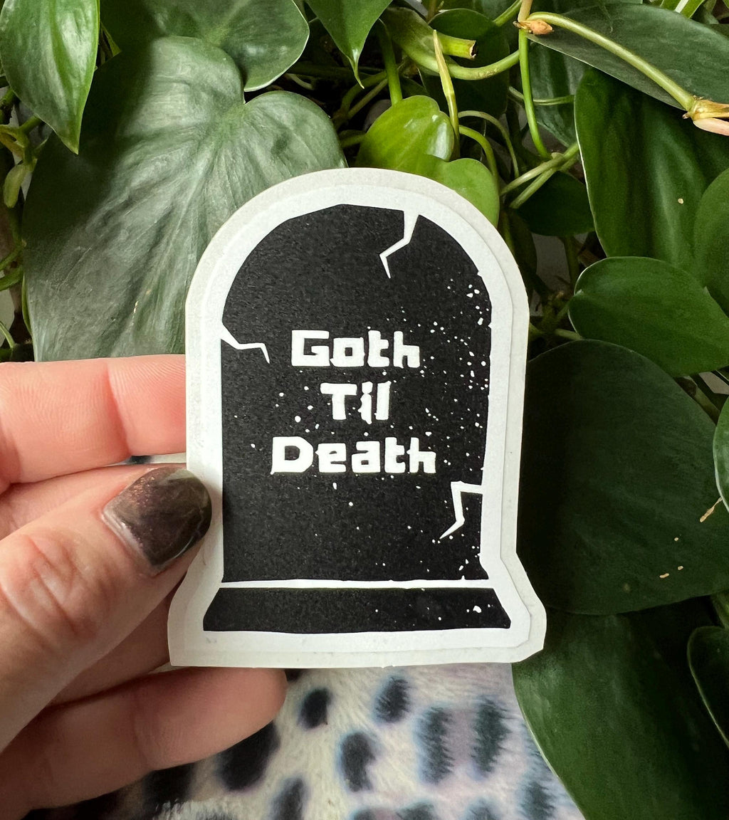 goth til death gothic vinyl stickers gravestone