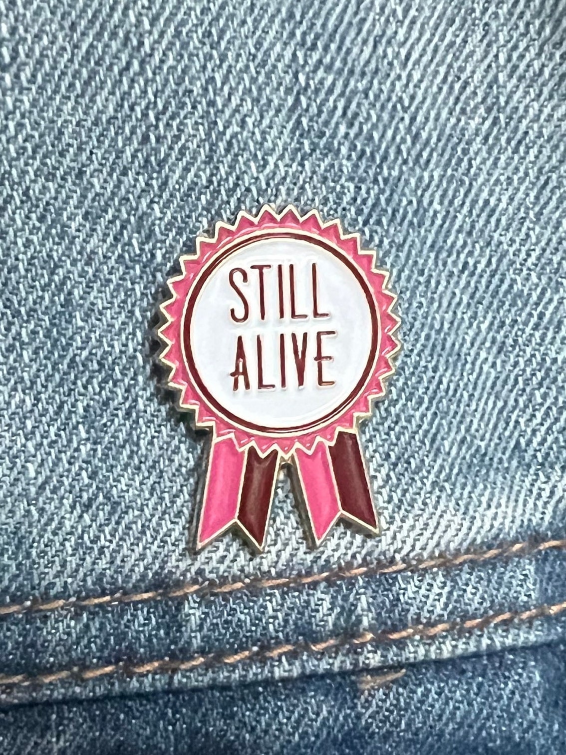 sarcastic pins and badges punk enamel pins dark humor award ribbon enamel pin goth pins gothic accessories queer pins grunge accessories