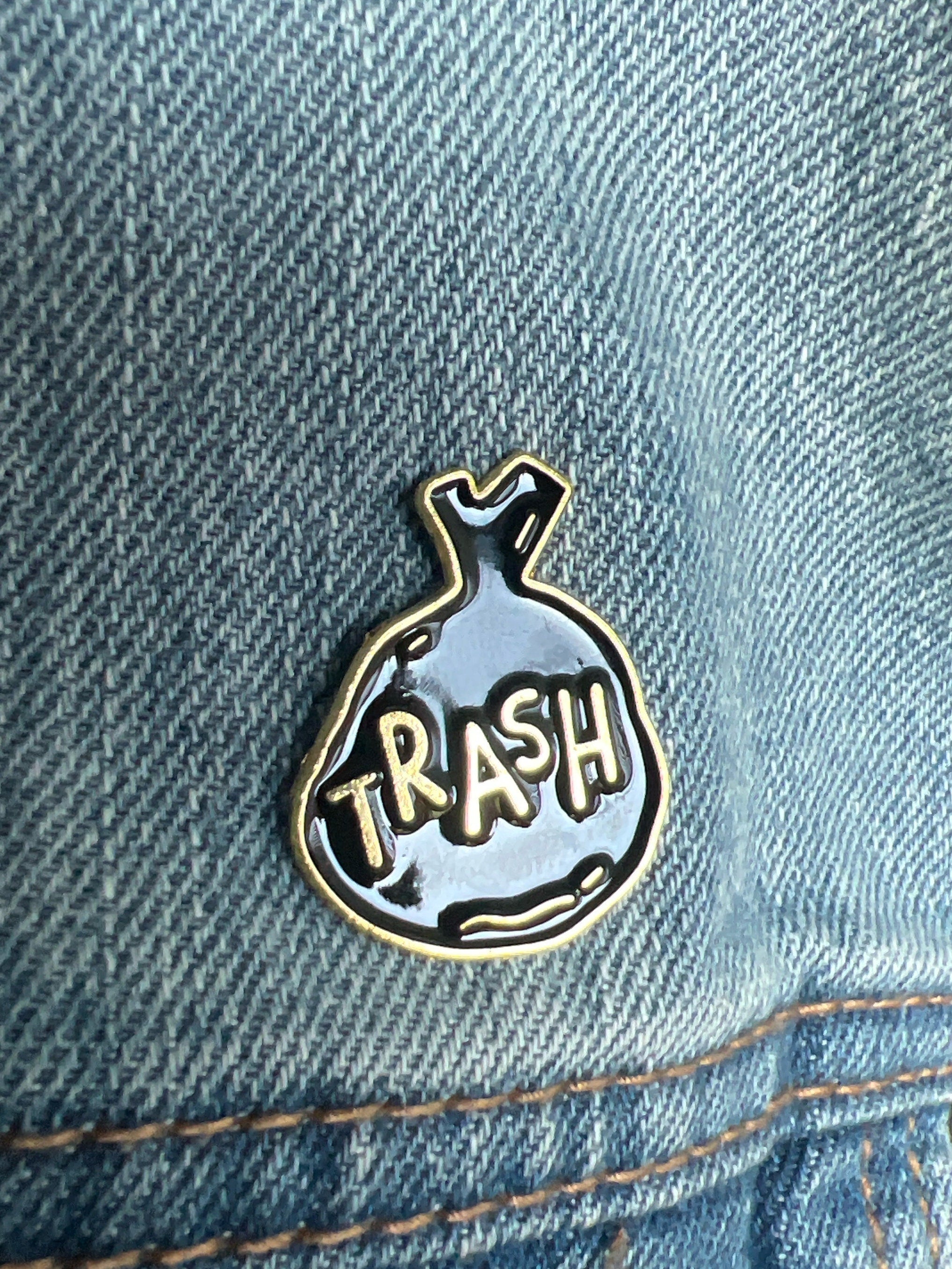 goth pins punk badges trash bag enamel pins funny pinback buttons emo garbage pin grunge accessories queer pin pins