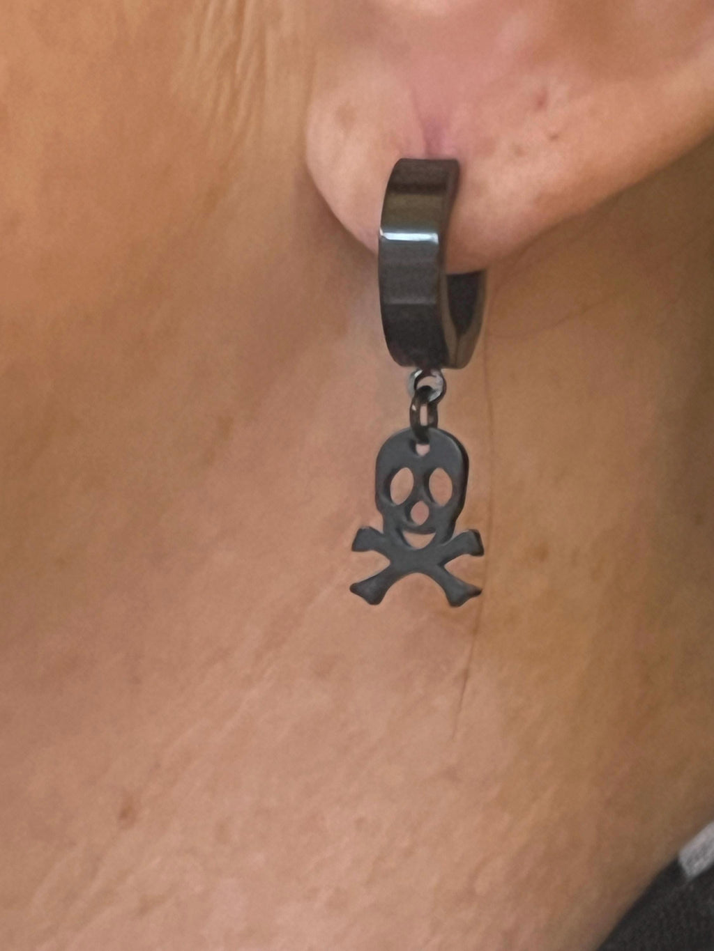 gothic skull huggie earrings goth horror accessories dark earrings punk earrings goth stainless steel earrings punk jewelry