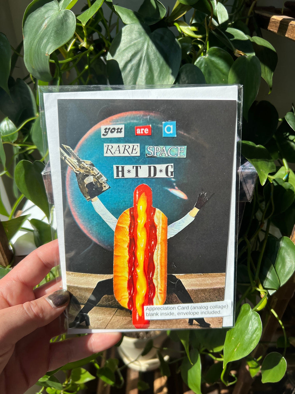 Appreciation Card "You are a Rare Space Hotdog" with envelope