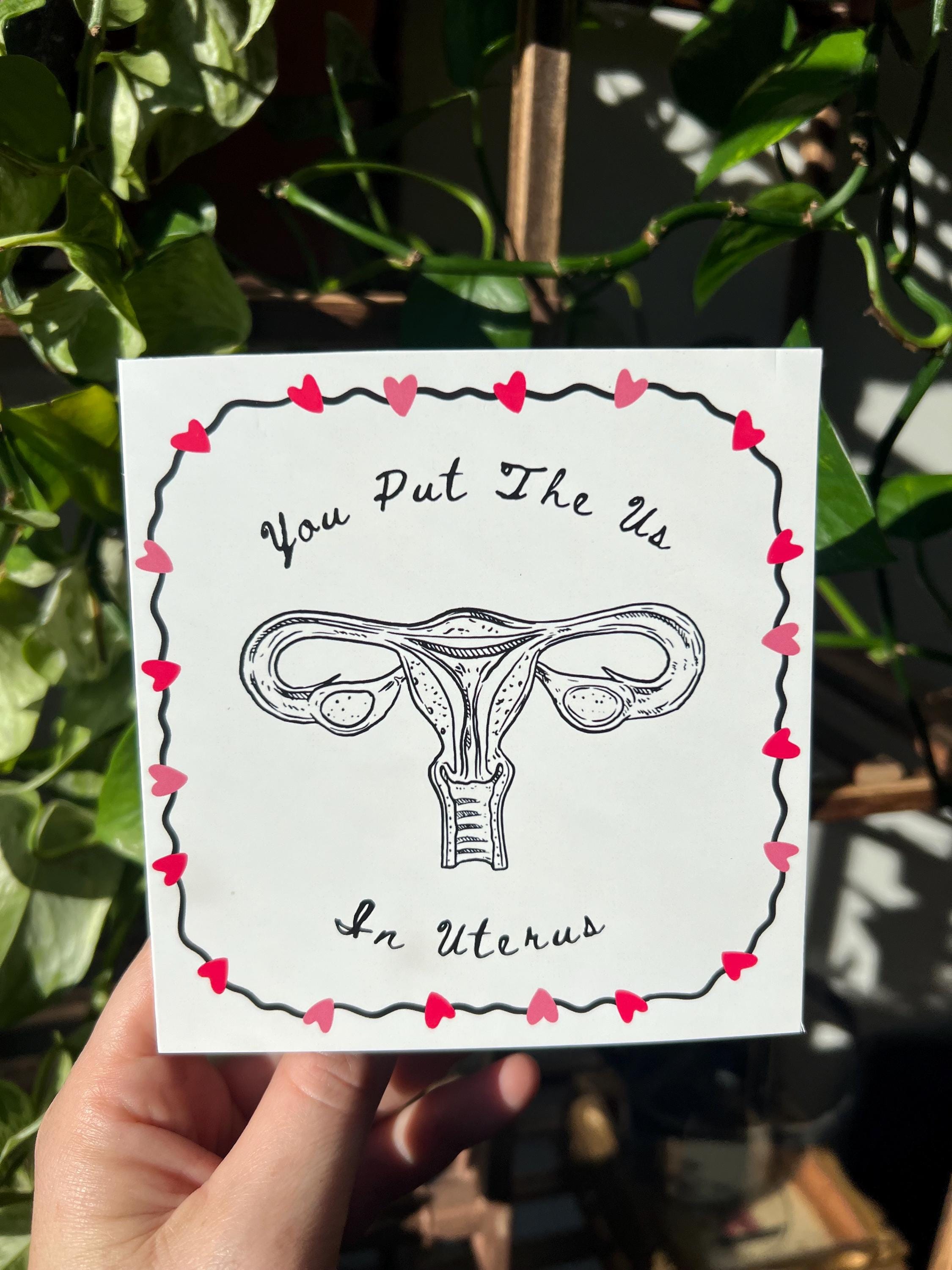 You put the Us in Uterus greeting card with envelope